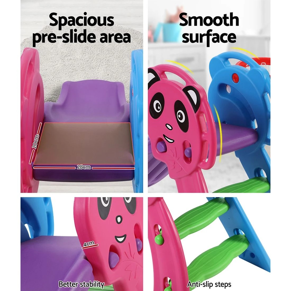 5 Keezi Kids Slide Set Basketball Hoop Indoor Outdoor Playground Toys 100cm - Multi, 5 of 6