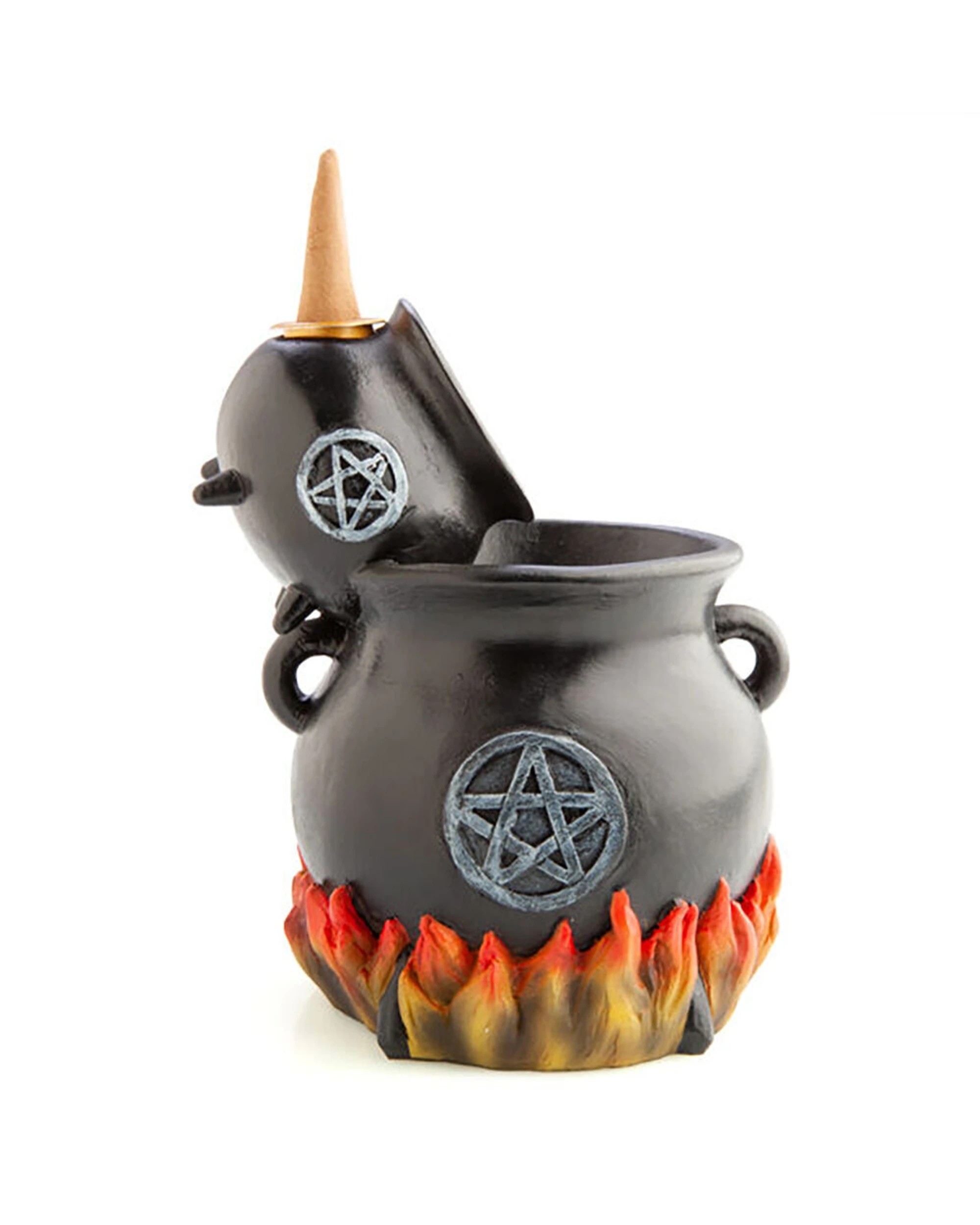 2 MDI 2PK LED Backflow Incense Burner Cauldron Pot Witchy Decor 13.5x15.5cm - Black, 2 of 6