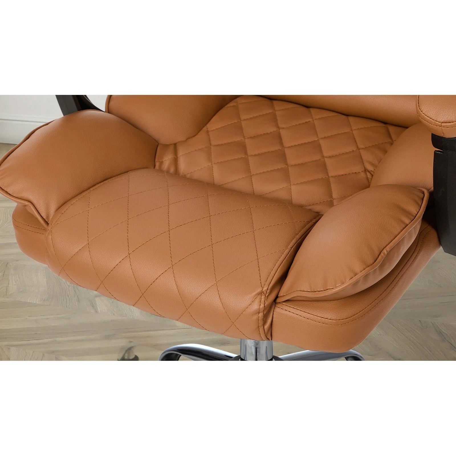 5 Oikiture Massage Office Chair Recliner Racing Computer Chairs PU Footrest - Brown, 5 of 7
