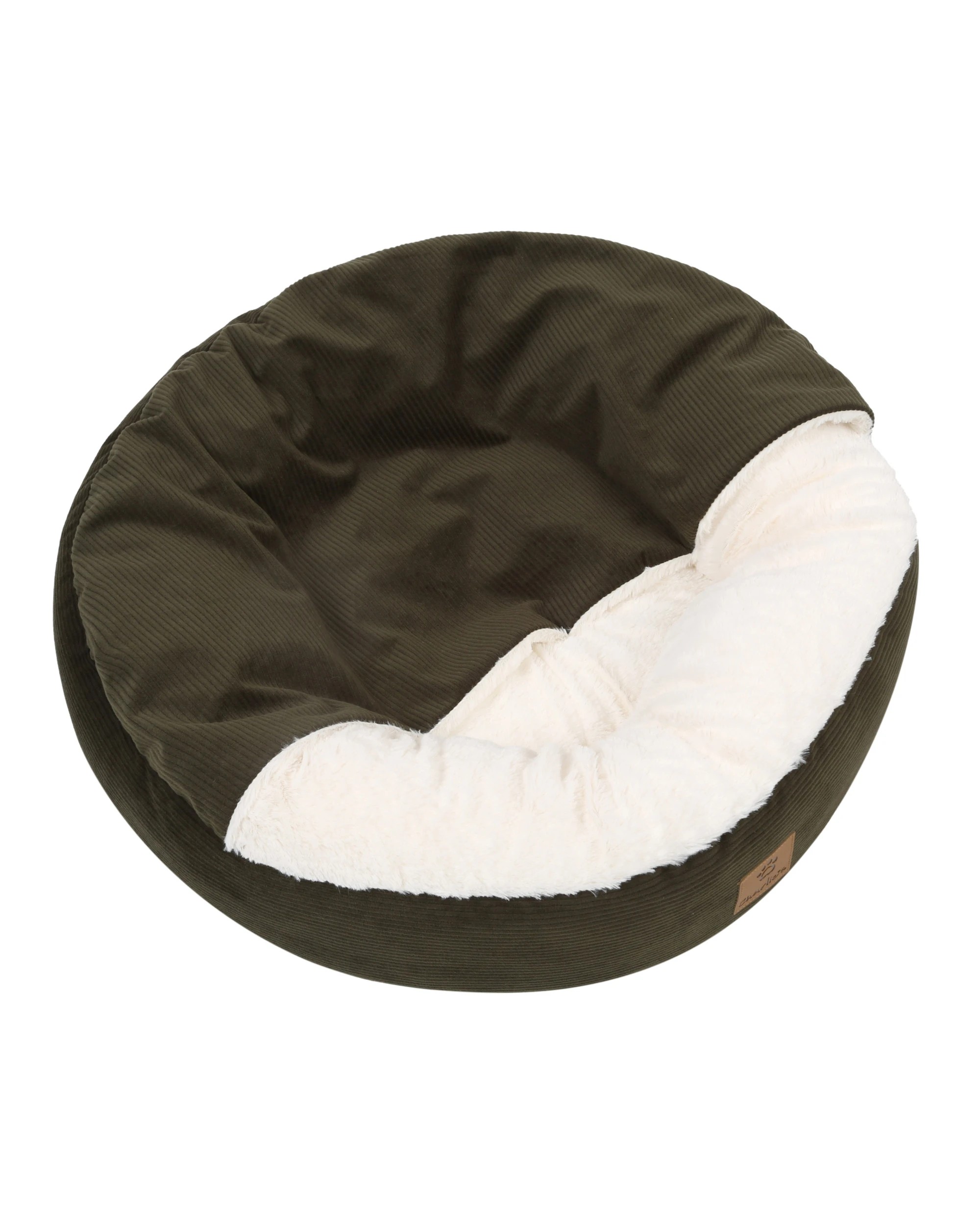 7 Charlie's Snookie Hooded Corduroy Calming Dog Bed Medium - Olive, 7 of 10
