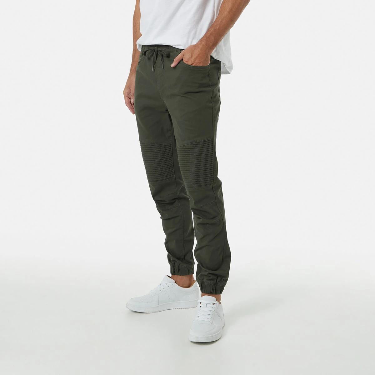 2 Elastic Waist Moto Joggers Grn Khaki, 2 of 6