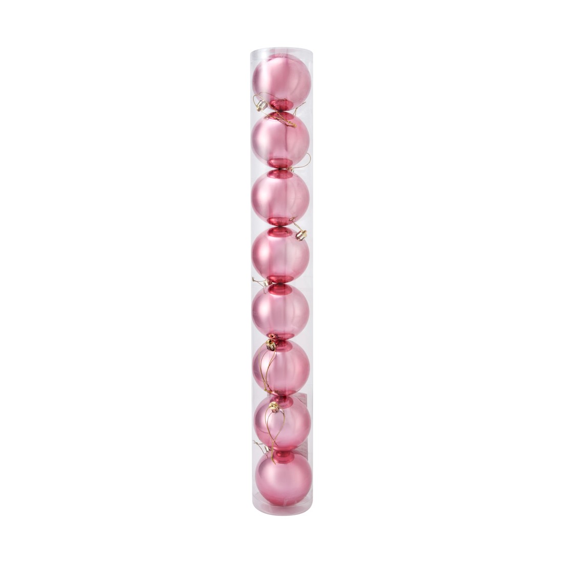 1 8 Pack 8cm Pink Baubles, 1 of 5