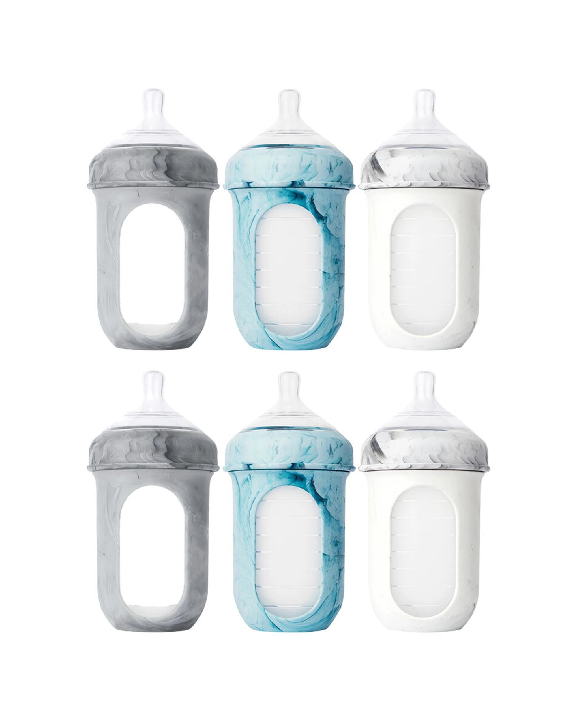 1 Boon 2x 3pc  Nursh Collapsible Silicone Baby Bottle Tie Dye 237ml - Multi, 1 of 7