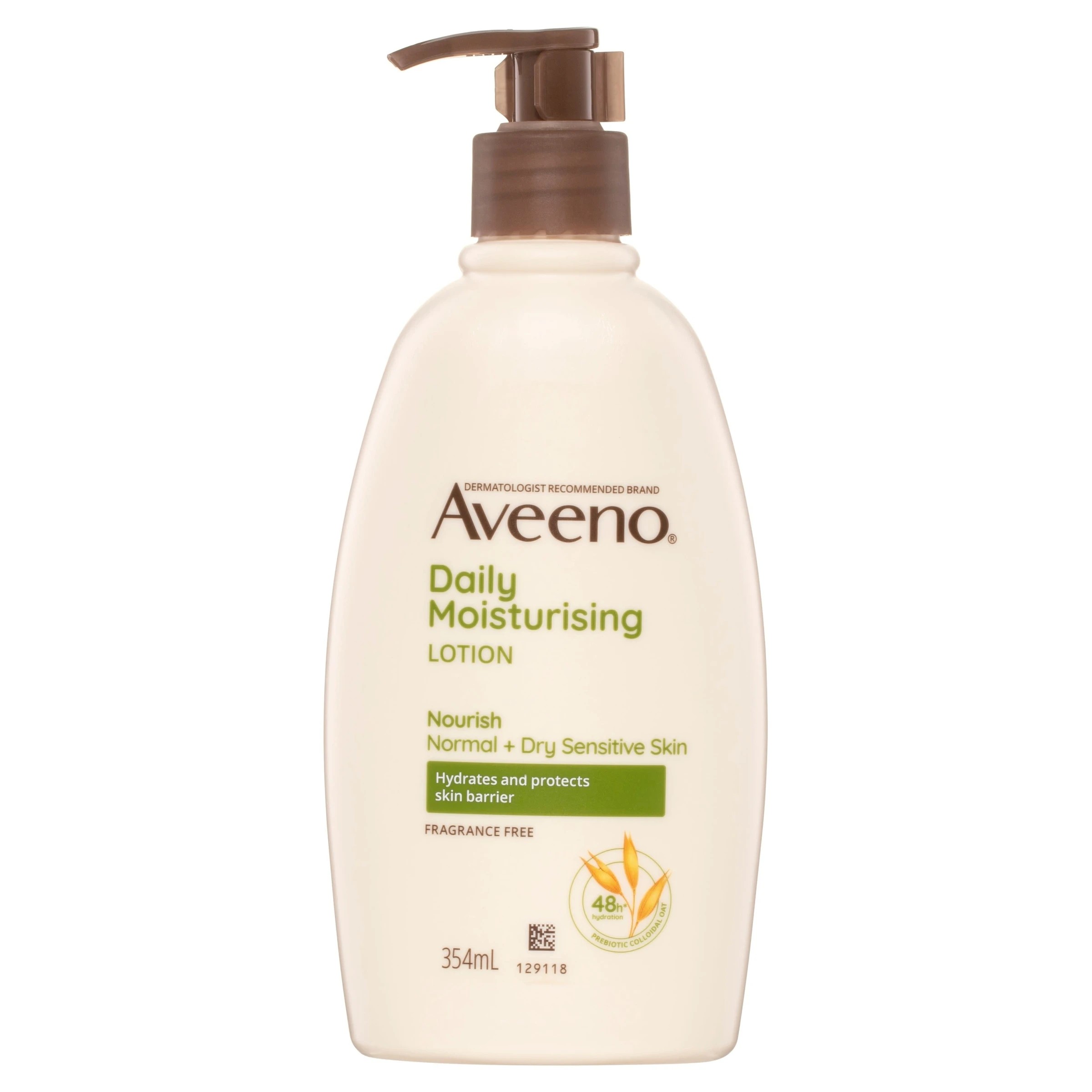 1 Aveeno Daily Moisturising Body Lotion 354ml - Prebiotic Colloidal Oatmeal, 1 of 5