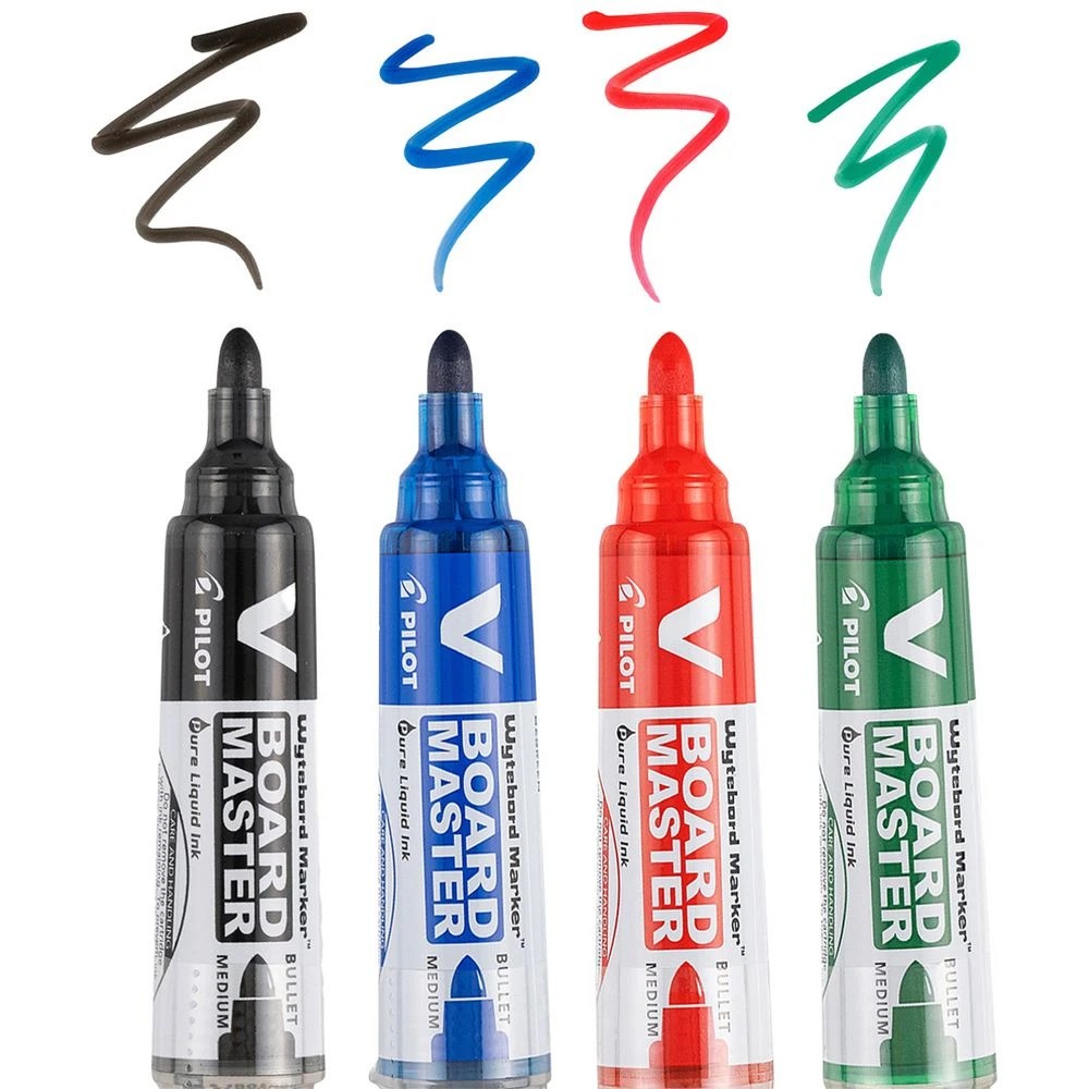 6 PILOT V Board Whiteboard Marker Bullet Assorted 4 Pk + Eraser, 6 of 8