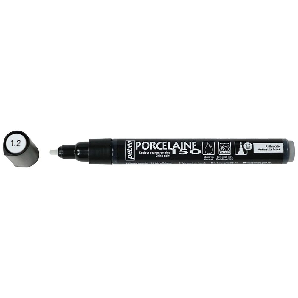 1 Pebeo Porcelaine 150 Marker Medium Tip Anthracite, 1 of 2