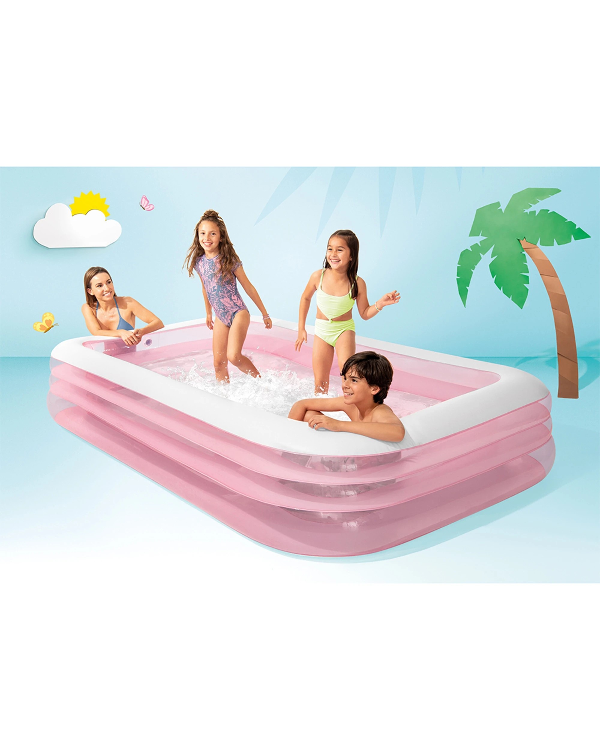 2 Intex Swim Center Inflatable Family Swimming Pool Kids 6+ - Pink, 2 of 3