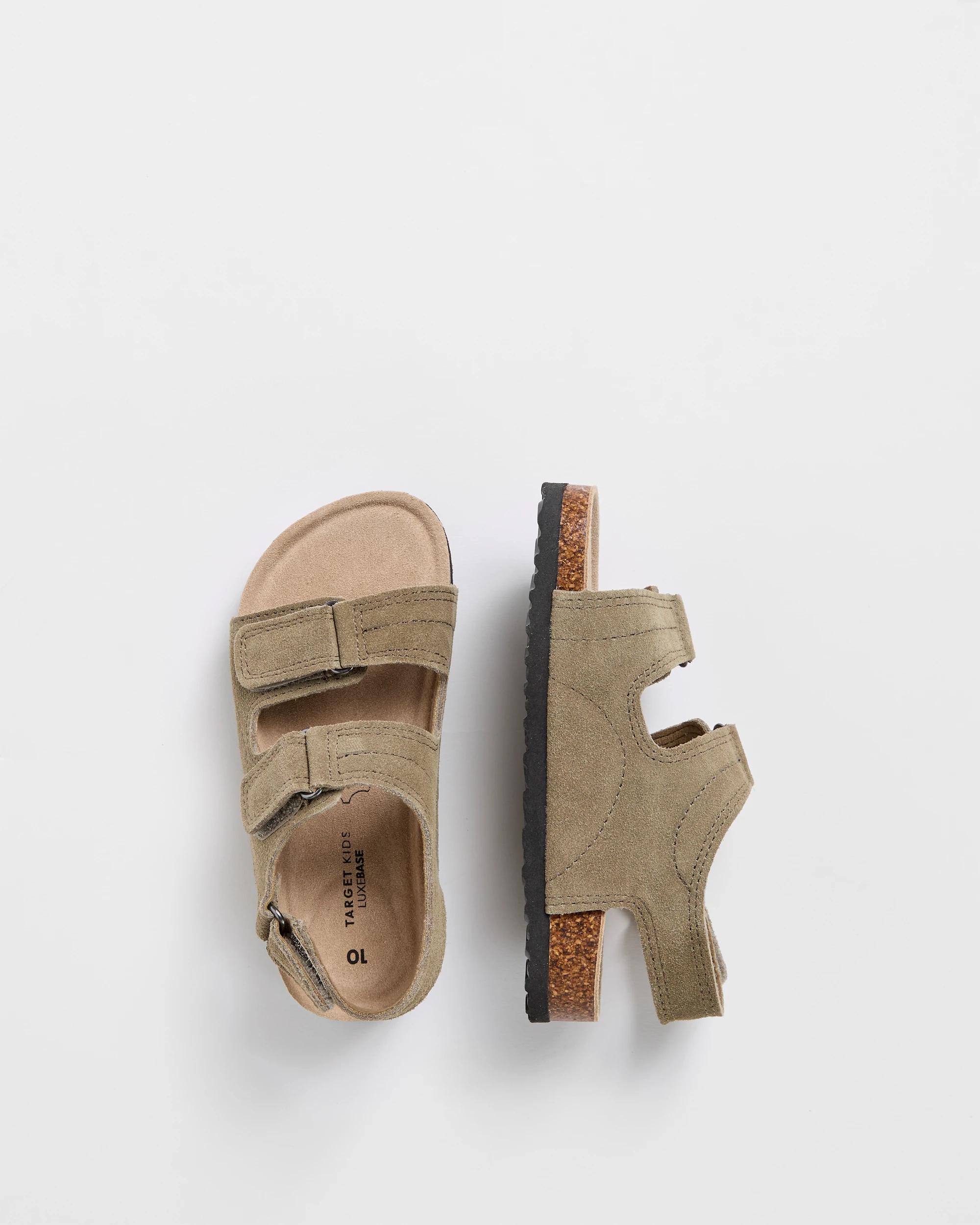 3 Disney Stitch Suede Leather Moulded Cork Sandals KHAKI, 3 of 3
