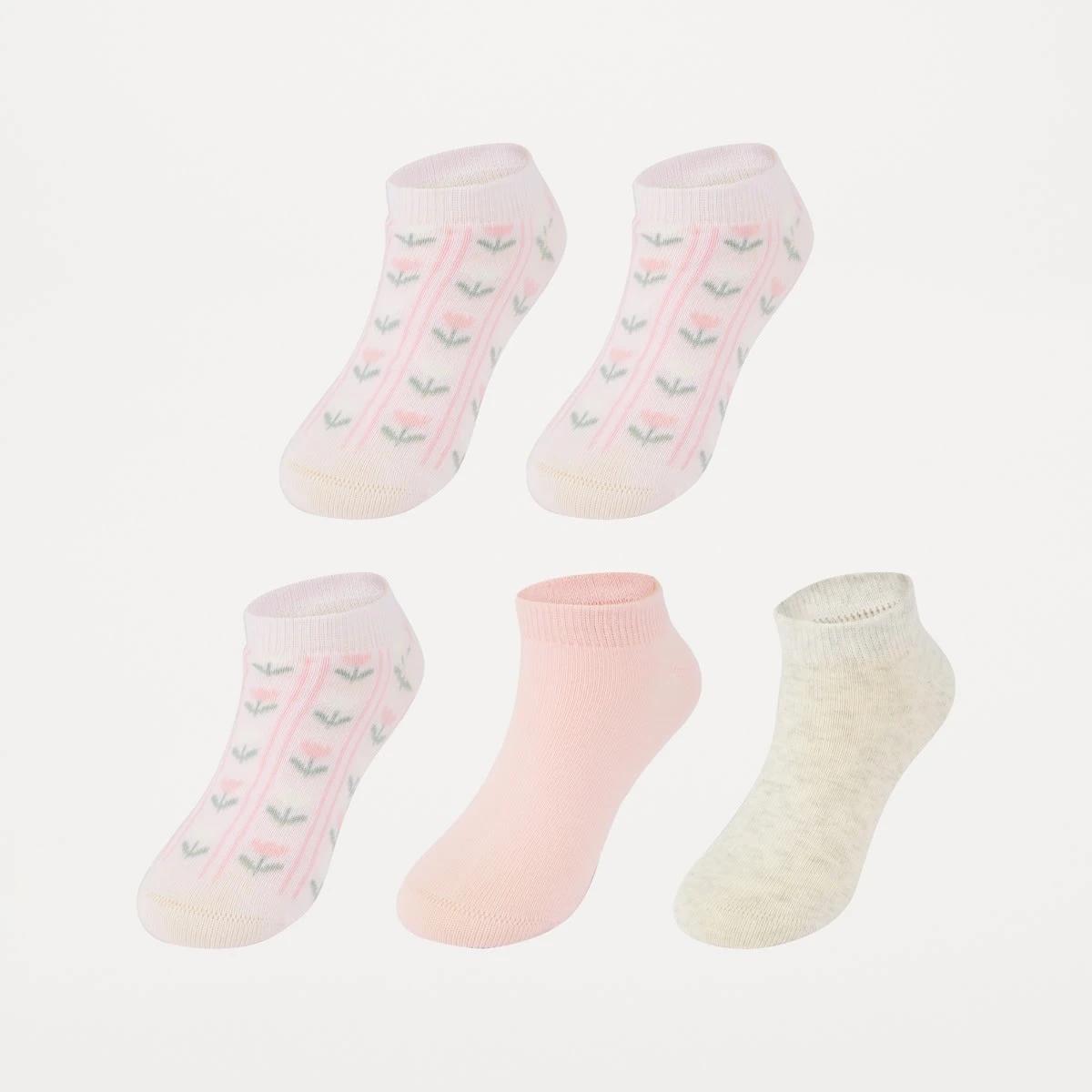 1 5 Pack Low Cut Socks PASTEL FLORAL, 1 of 3
