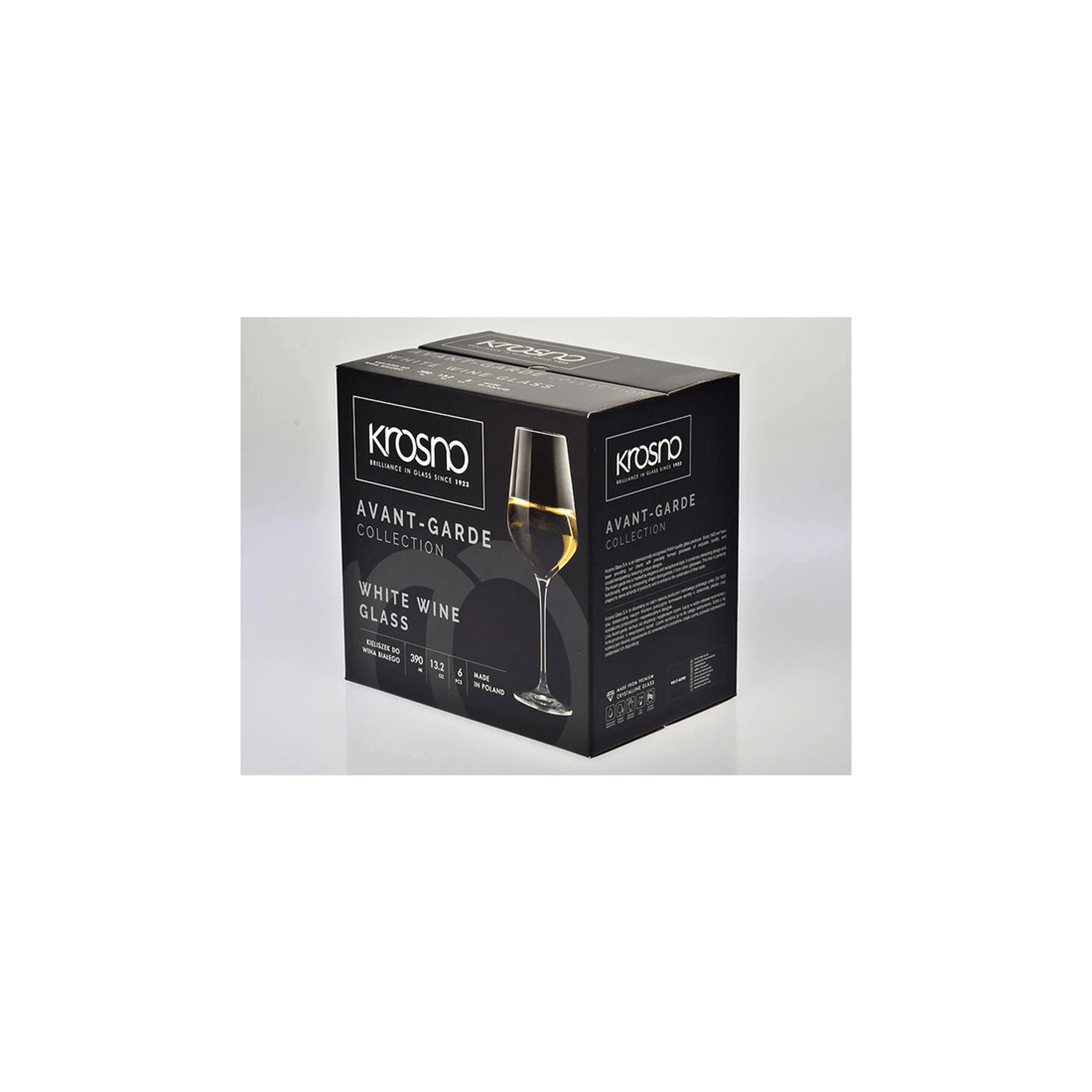 2 Krosno 6pc Avantgarde Wine Glasses 390ml Glassware Set Made In Poland.
 - Plain, 2 of 2