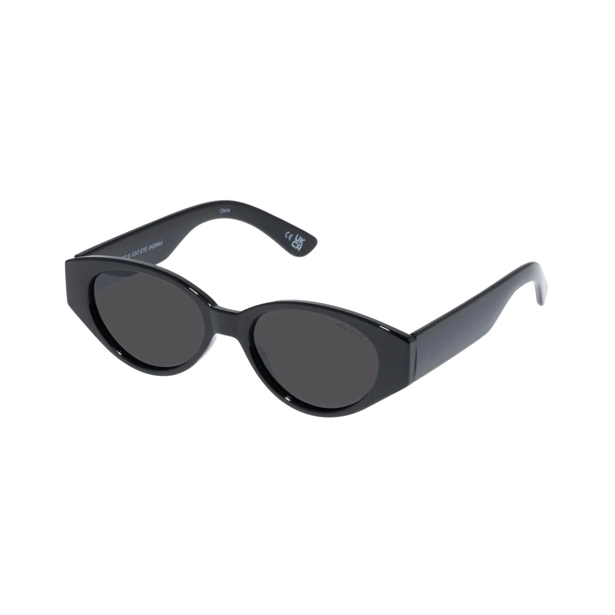 1 SOLARIZED® Subtle Cat Eye Sunglasses BLACK, 1 of 1