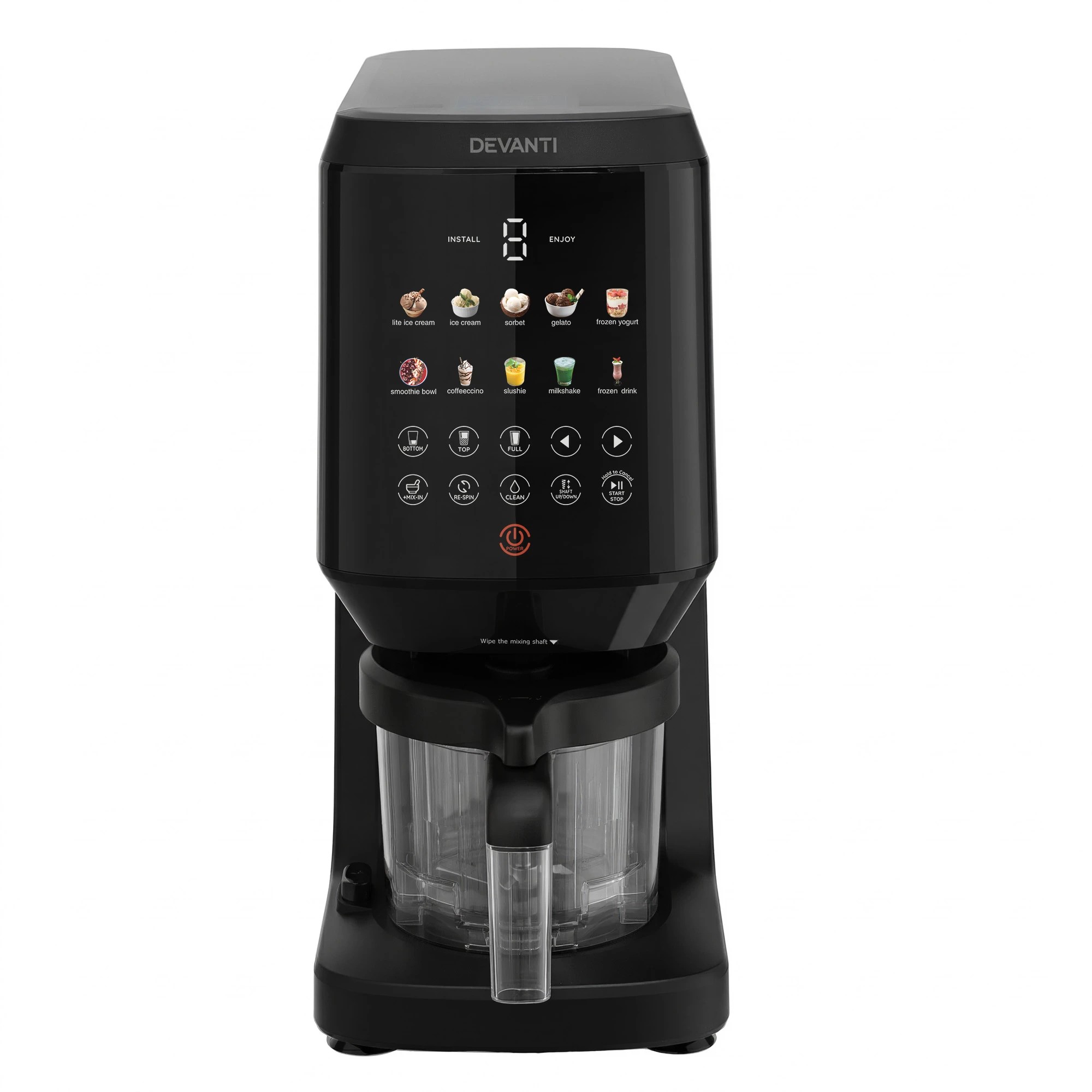 3 Devanti 10-in-1 Ice Cream Maker Machine Homemade Gelato Sorbet Smart Portion Control Custom Mix-Ins - Black, 3 of 10