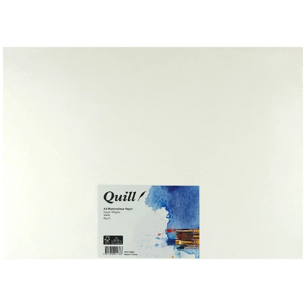 1 Quill A3 Rough Watercolour Paper 5 Pack, 1 of 2