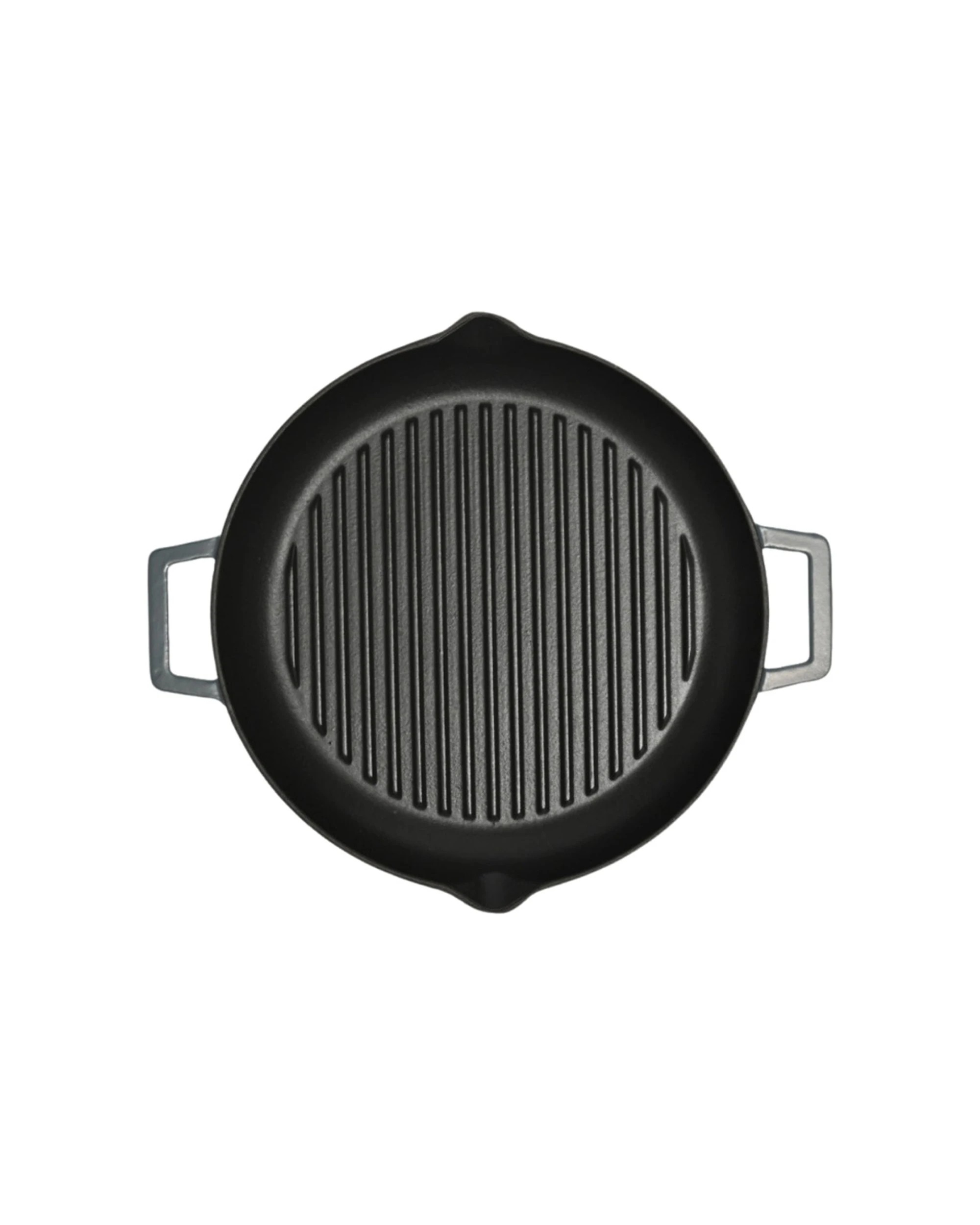 1 Classica Cast Iron Grill Pan Enamel Coating Frypan 31cm - Green, 1 of 4