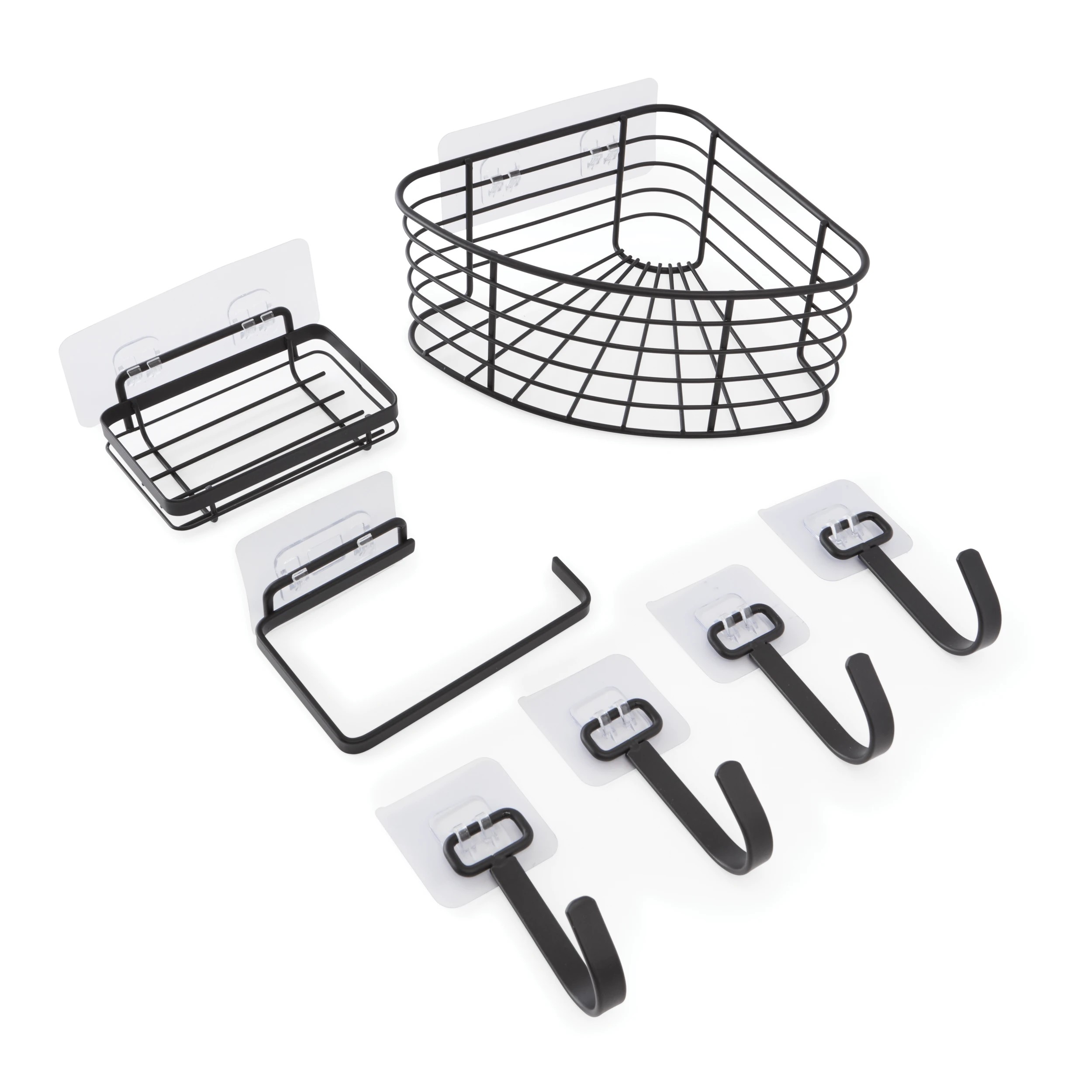 4 Adhesive Bathroom Accessory Set, 4 of 9