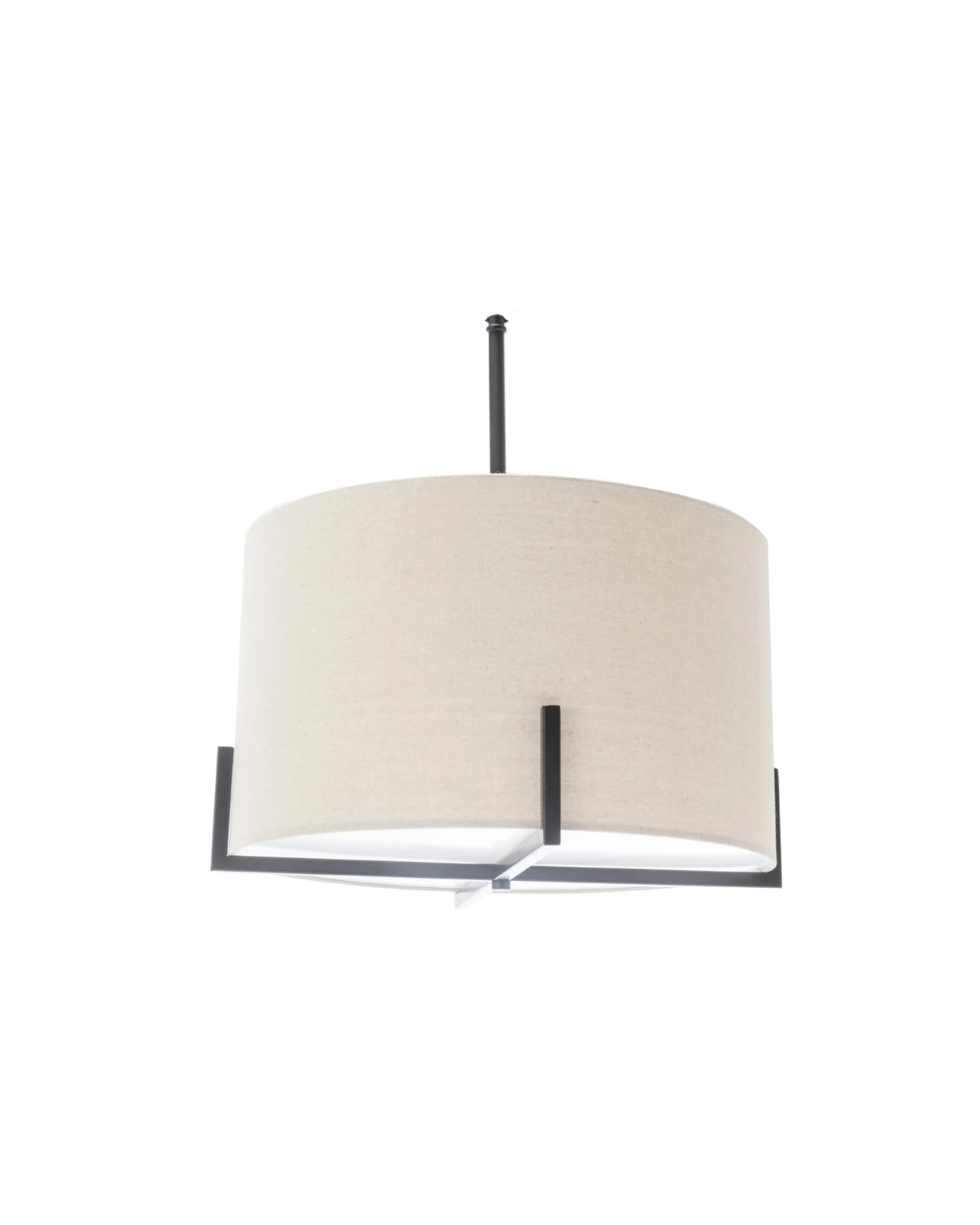 1 BR Home Modern Scandi Pendant Lamp with Linen Shade, 1 of 5
