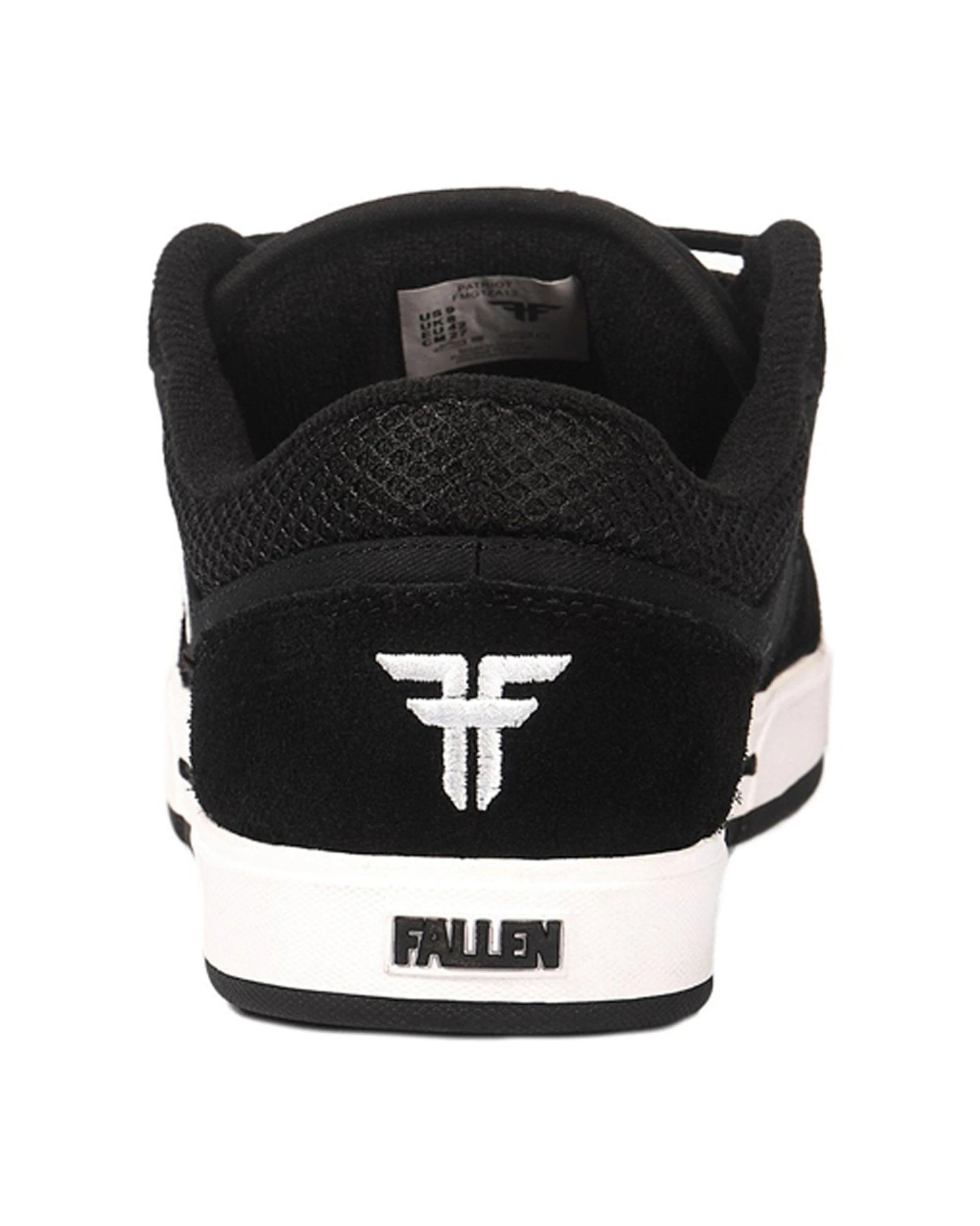 6 Fallen Footwear Men Patriot Cupsole Construction Skate Sneaker Comfort BLACK/WHITE, 6 of 6