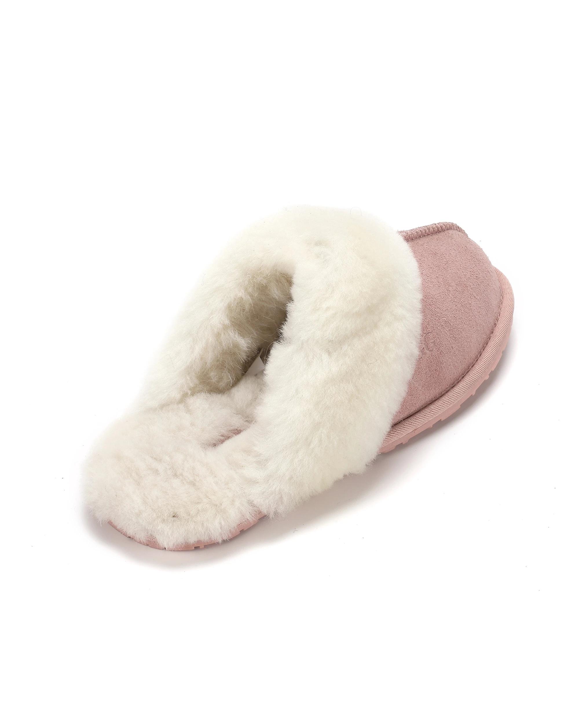 6 AUS WOOLI UGG Sheepskin Wool Shelley UGG Slippers PALEPINK, 6 of 6