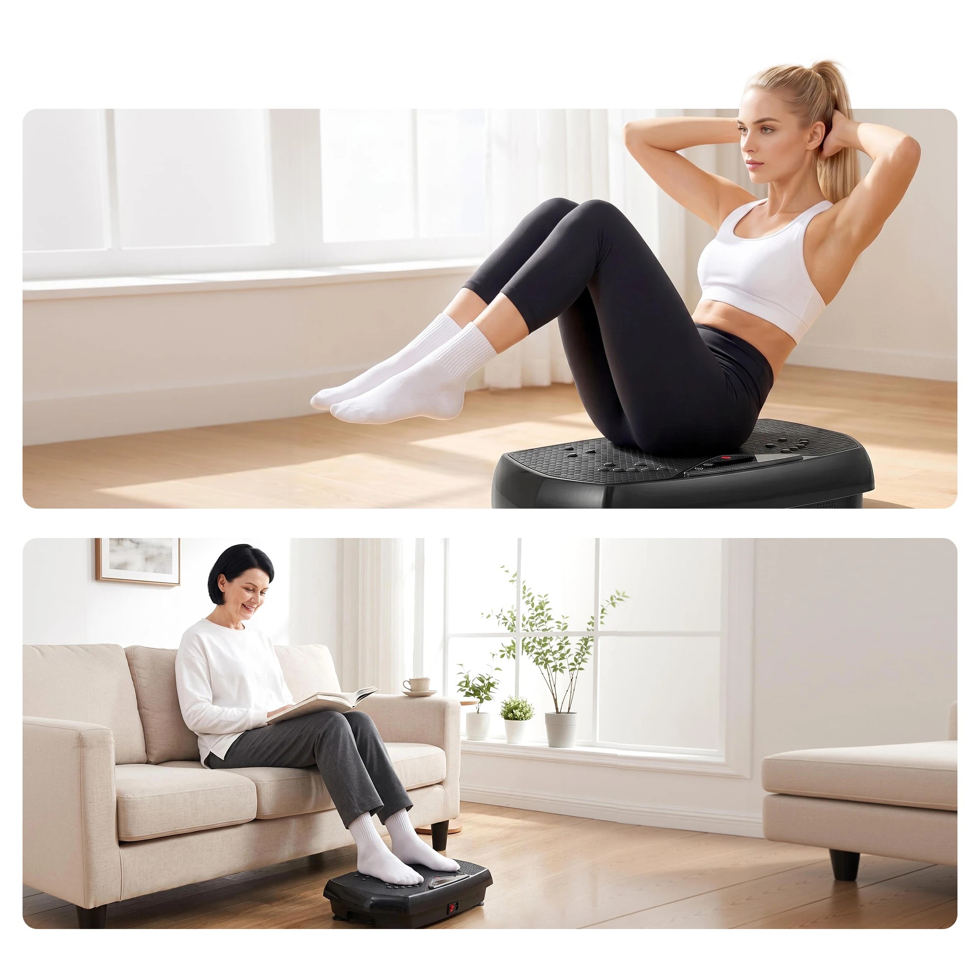 6 Everfit Vibration Plate Exercise Machine with Bluetooth 150 Speed Levels 150KG Capacity - Black, 6 of 9