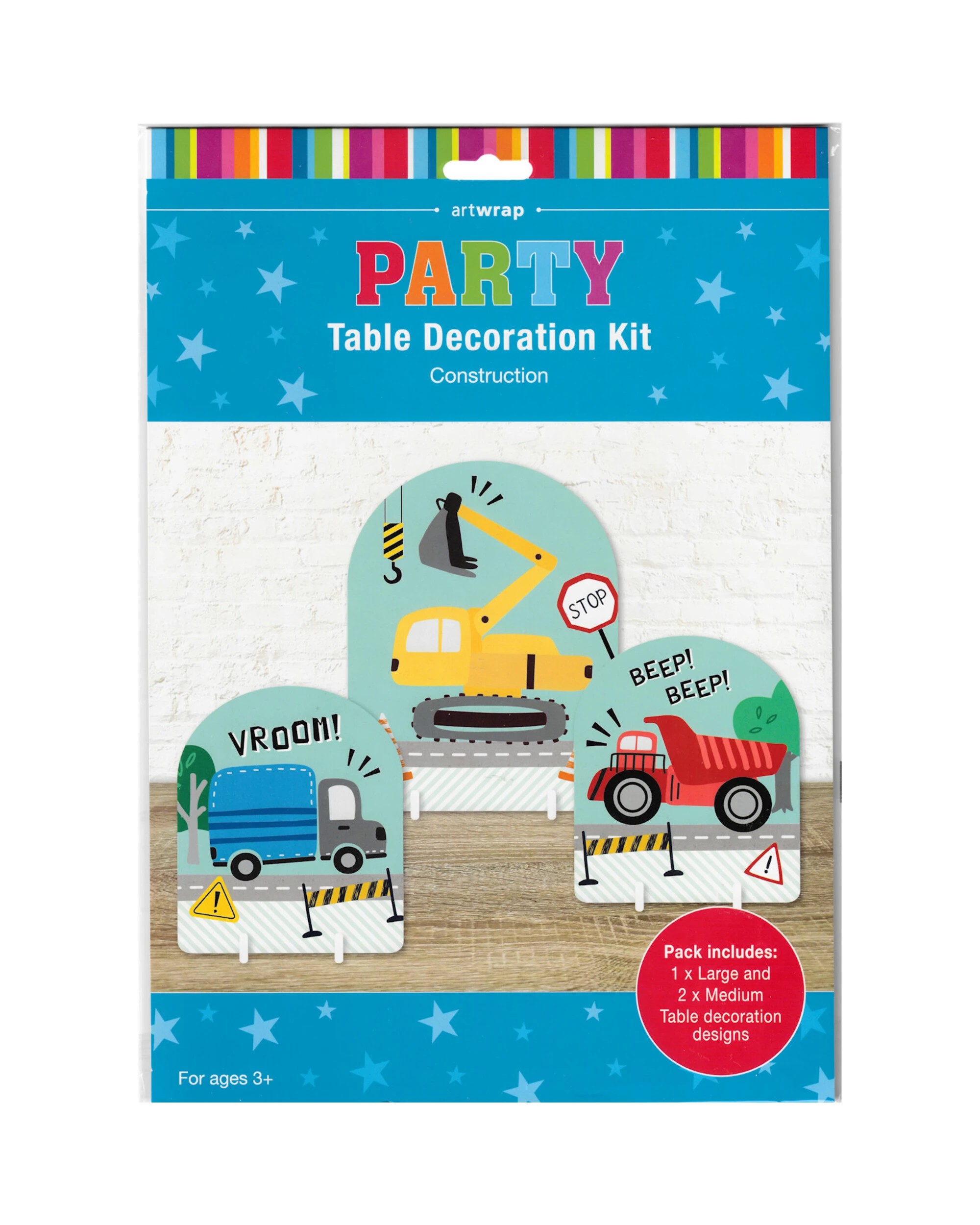 2 Artwrap Construction Road Works Party Table Decorating Kit, 2 of 3