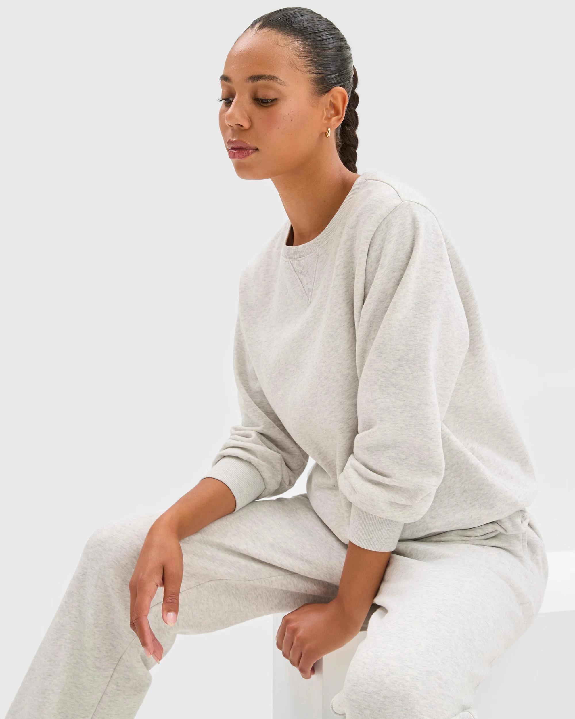 6 Target Active Australian Cotton Blend Fleece Sweat Top SILVER MARLE, 6 of 6