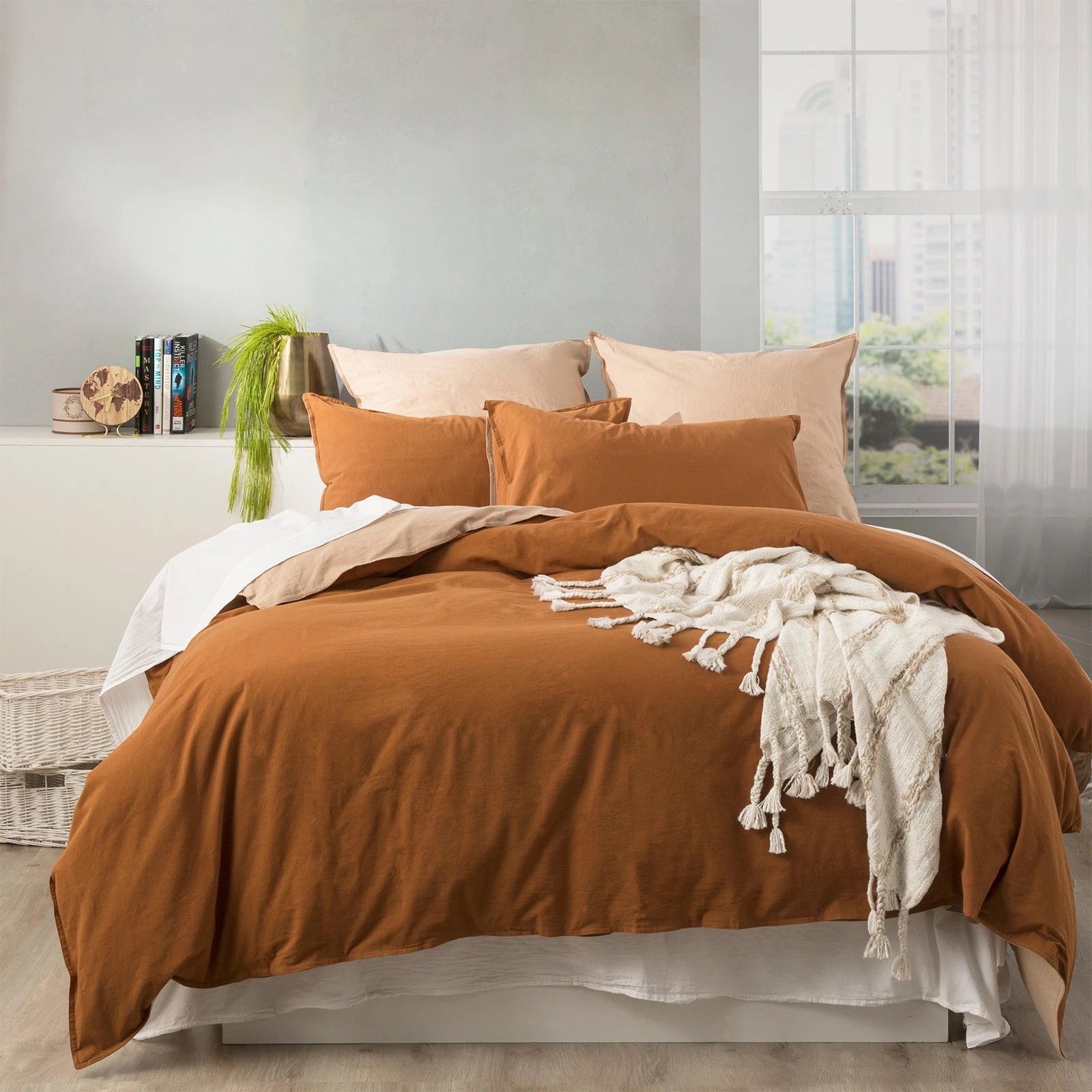 1 Renee Taylor Solana Crinkle Quilt Cover Set - Yellow, 100% Cotton, 250TC Reverse. - Yellow, 1 of 4