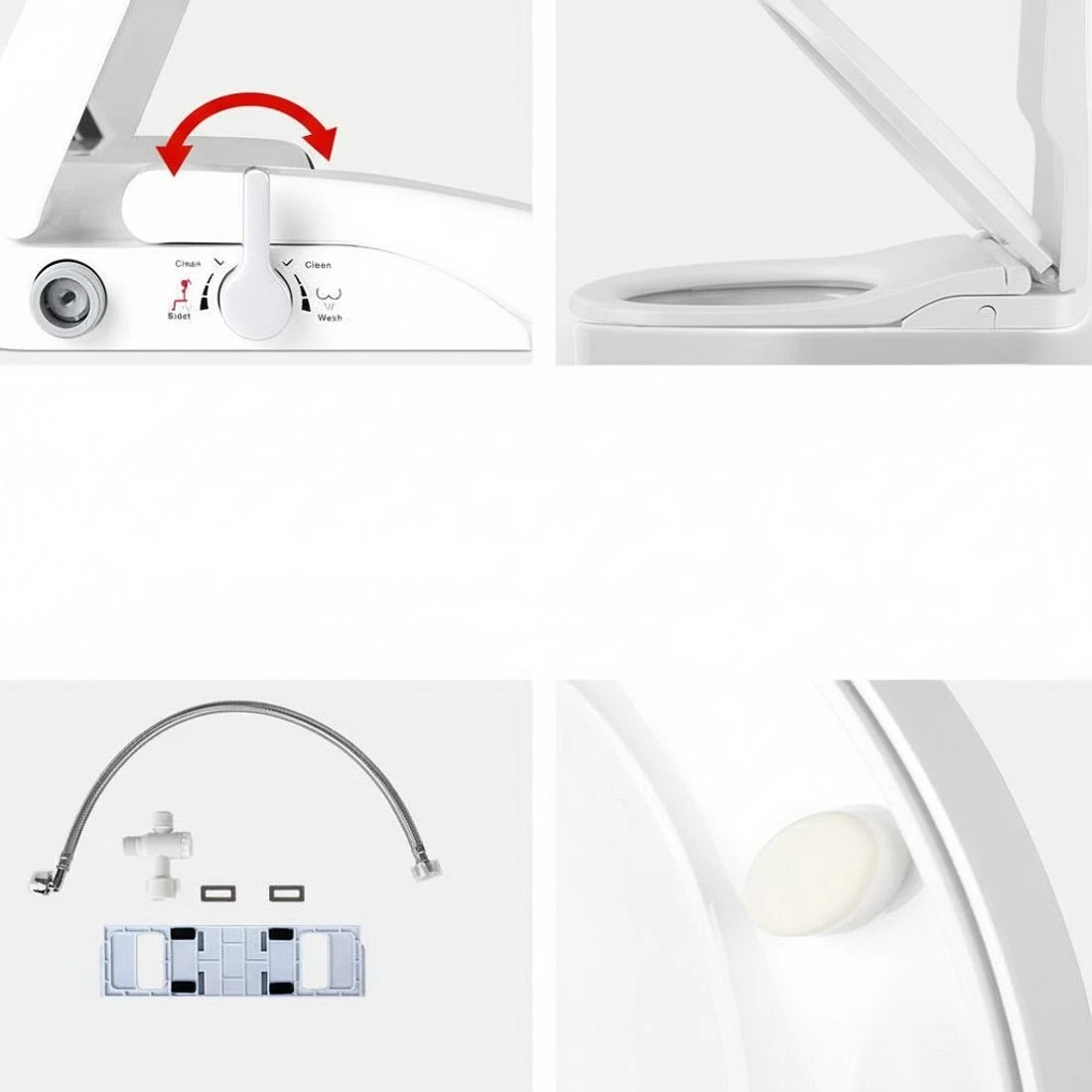 6 Cefito Non Electric Bidet Toilet Seat Cover Auto Smart Water Wash Dry - White, 6 of 9