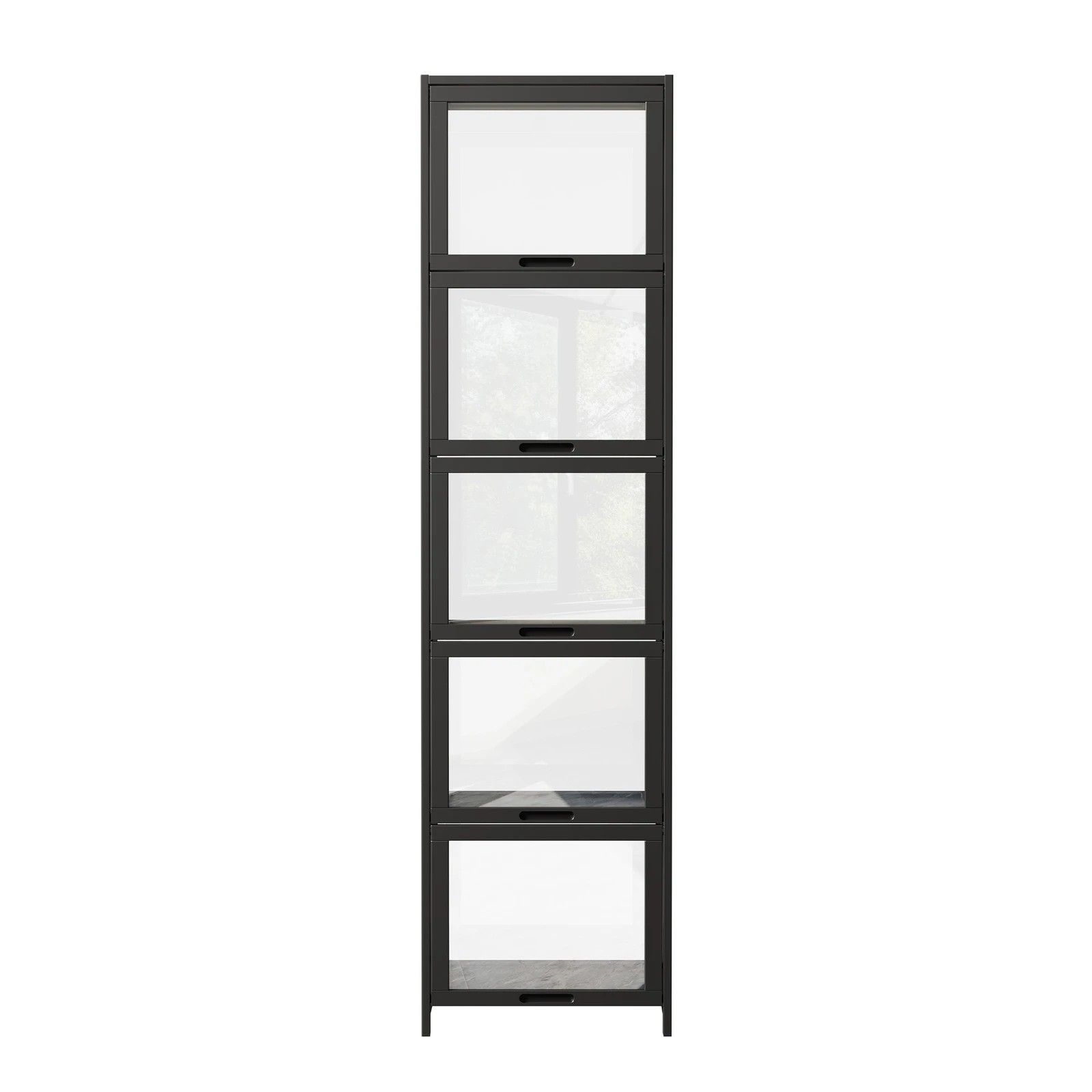 6 Oikiture Display Cabinet Storage 5-Tier Shelves Bookcase Clear Stand Rack - Black, 6 of 8