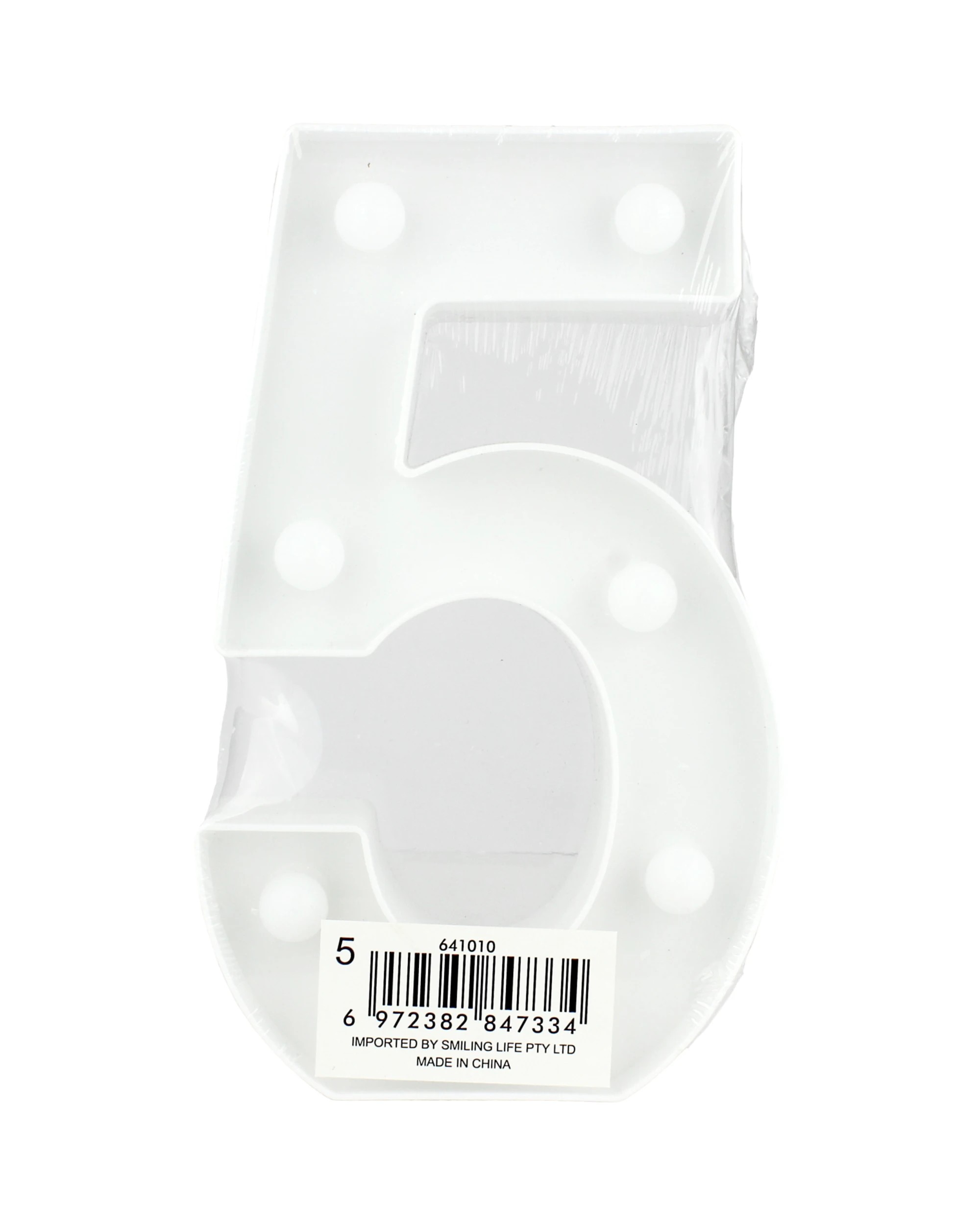 2 Partyrama LED Light Up Number 5 White, 2 of 3