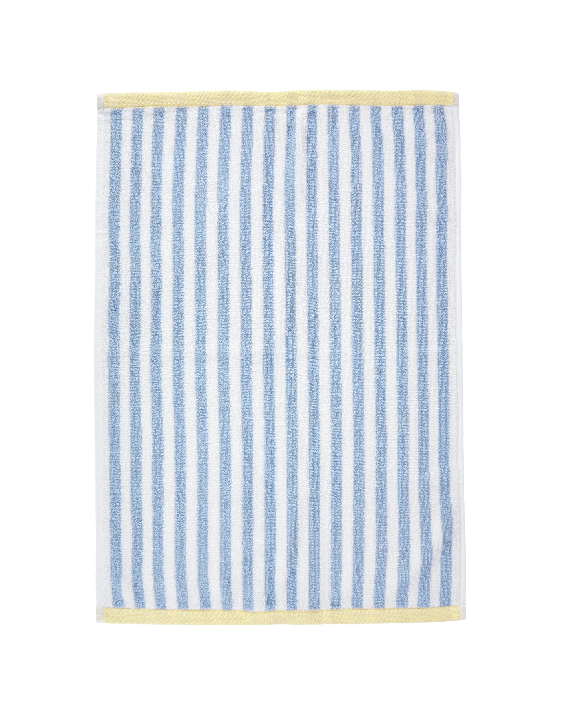 3 Reversible Stripe Cotton Hand Towel - Blue and Yellow, 3 of 5