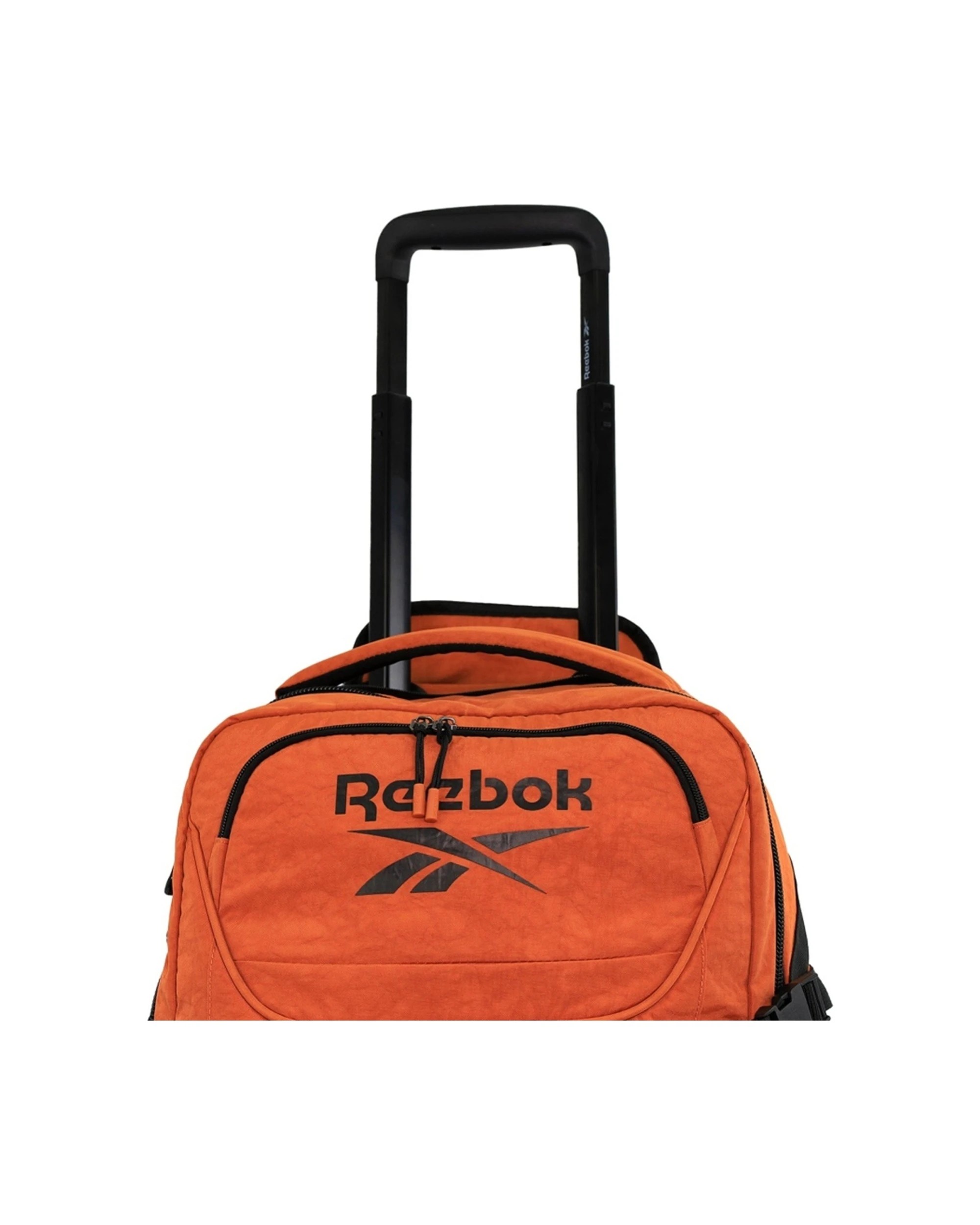 5 Reebok 45L Trekker Lightweight Crushed Nylon Trolley Bag Rolling Ball Bearing Wheels - Orange, 5 of 7
