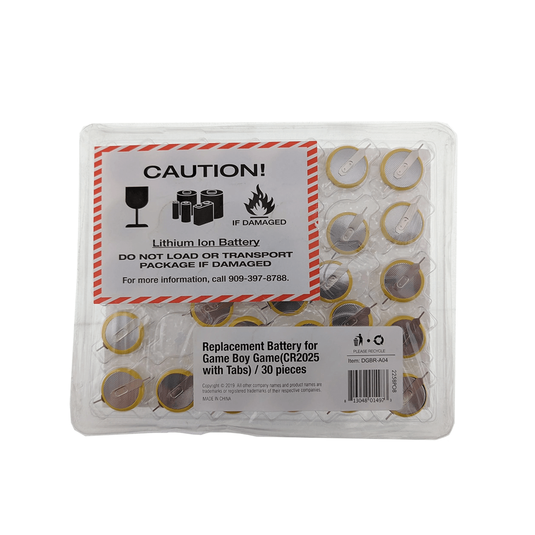 1 Hyperkin Gameboy Replacement Battery with Tabs - CR2025 -  30 Piece Boxed, 1 of 3