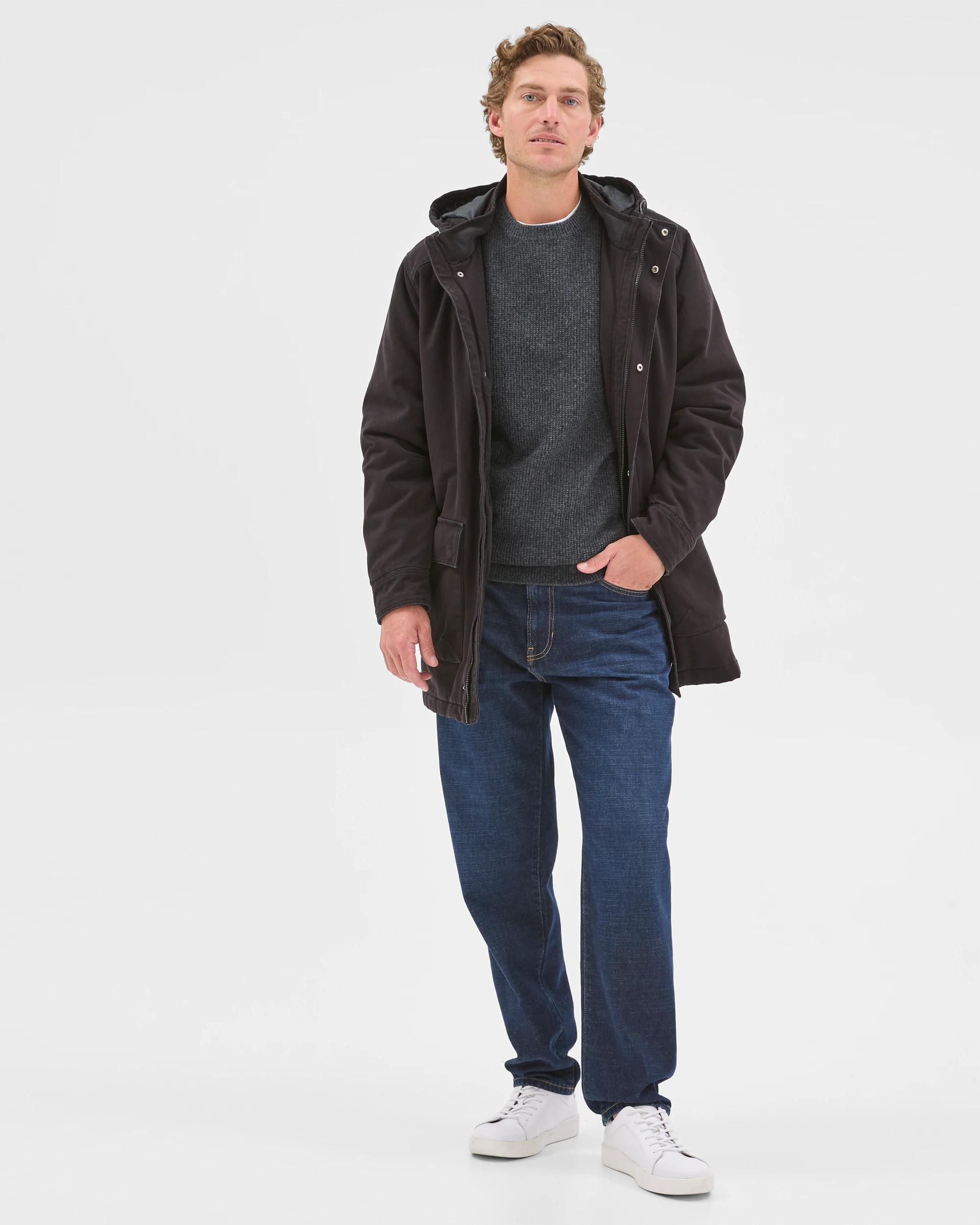 1 Target Man Australian Cotton Canvas Parka Jacket BLACK, 1 of 7