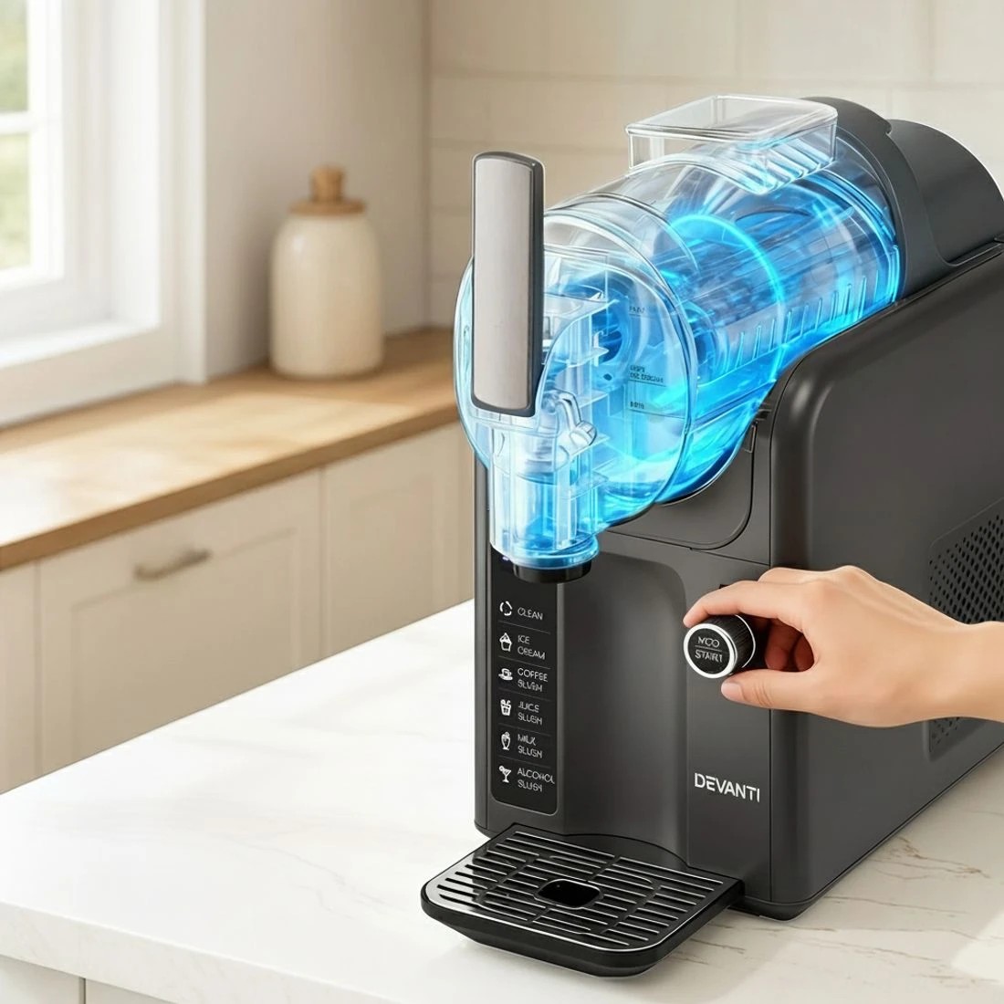 7 Devanti Slushie Machine Ice Cream Maker 2L - Grey, 7 of 8