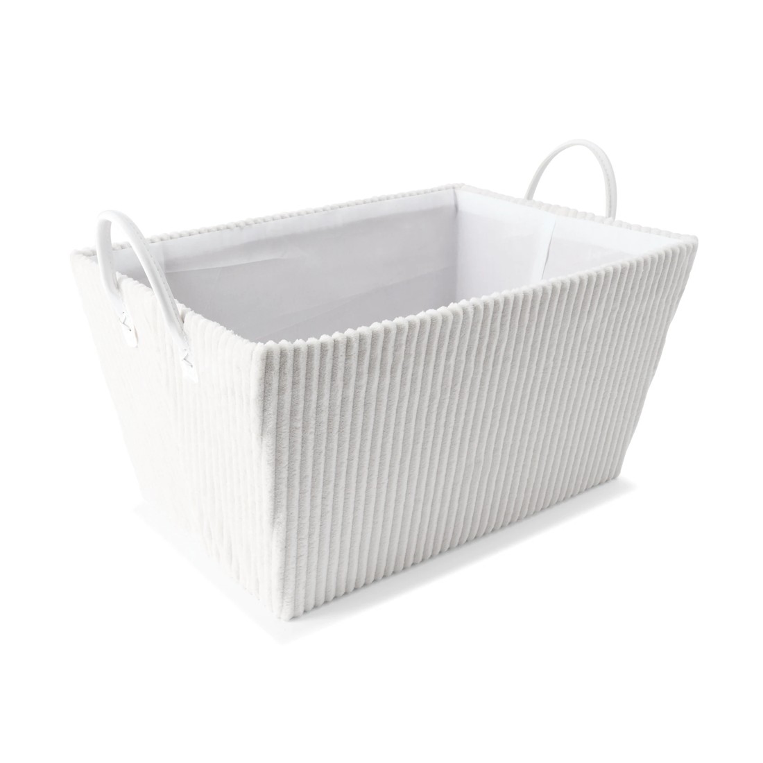 4 Tapered Ribbed Basket - White, 4 of 8