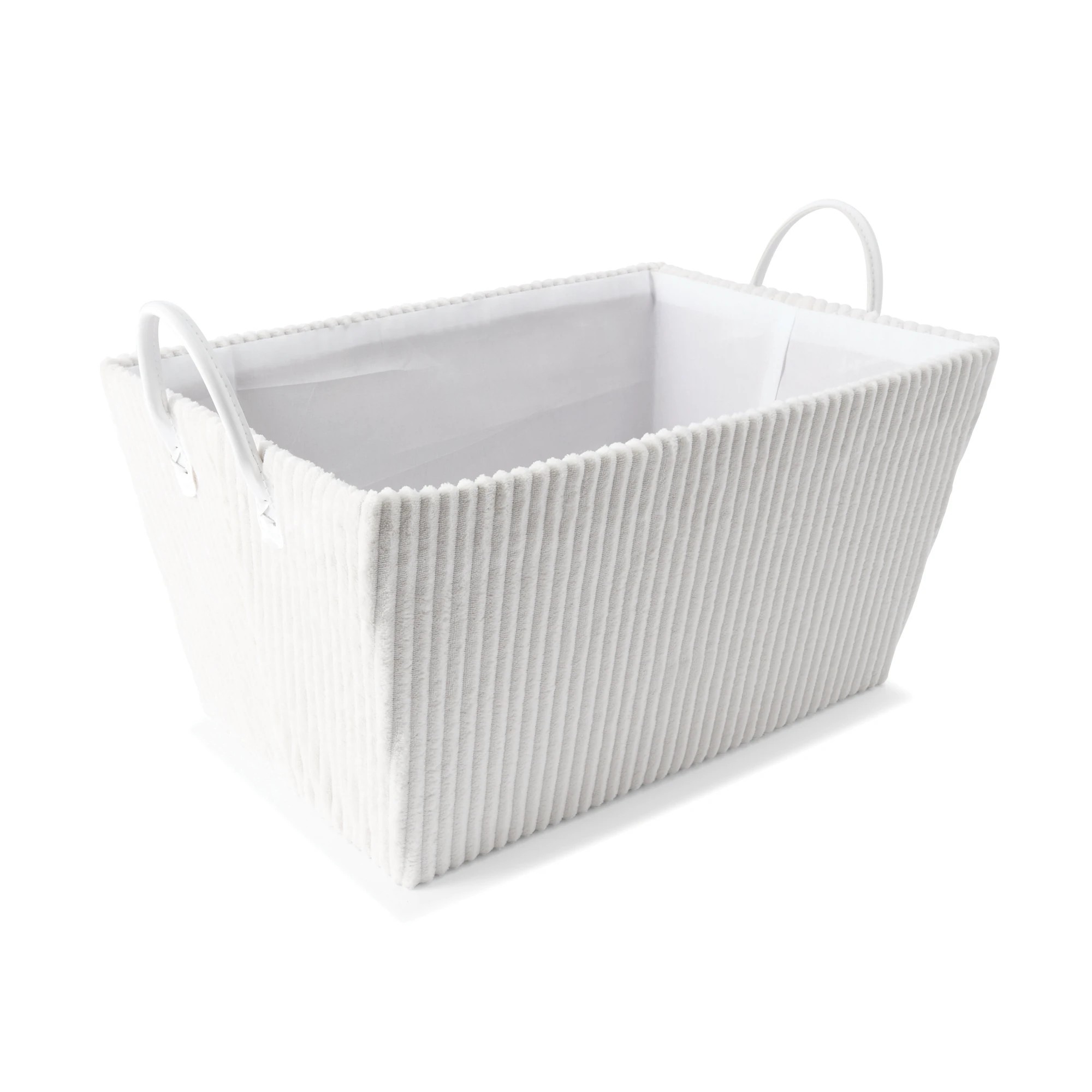 4 Tapered Ribbed Basket - White, 4 of 8