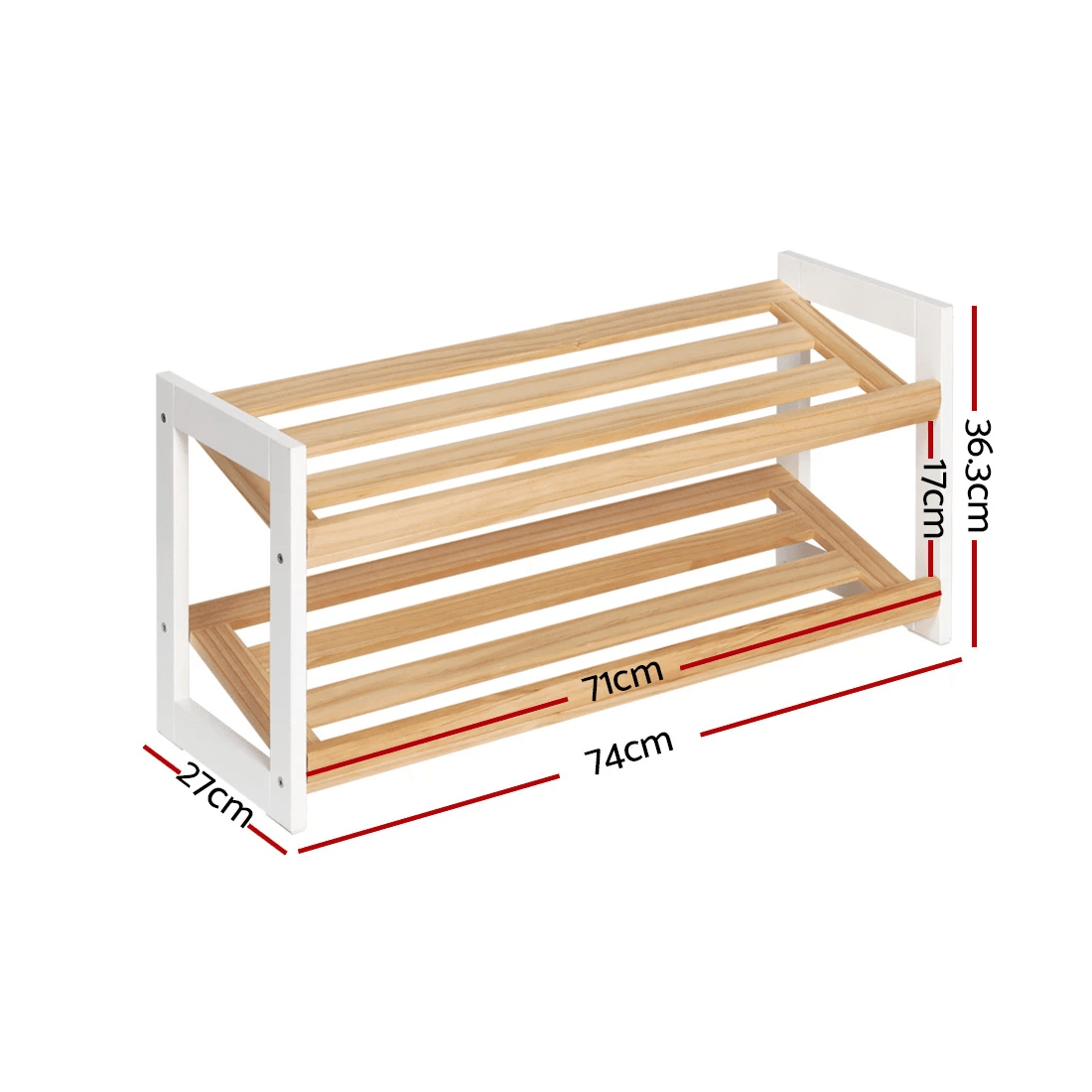 2 Artiss Shoe Rack 2 Tier 6 Pairs Kara - Multi, 2 of 6