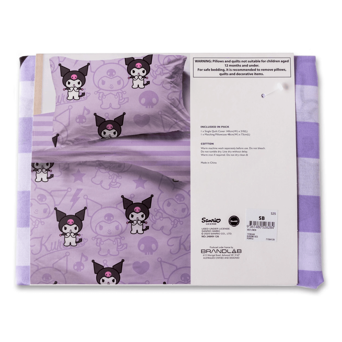 5 Hello Kitty Kuromi Kids Quilt Cover Set - Purple, 5 of 5