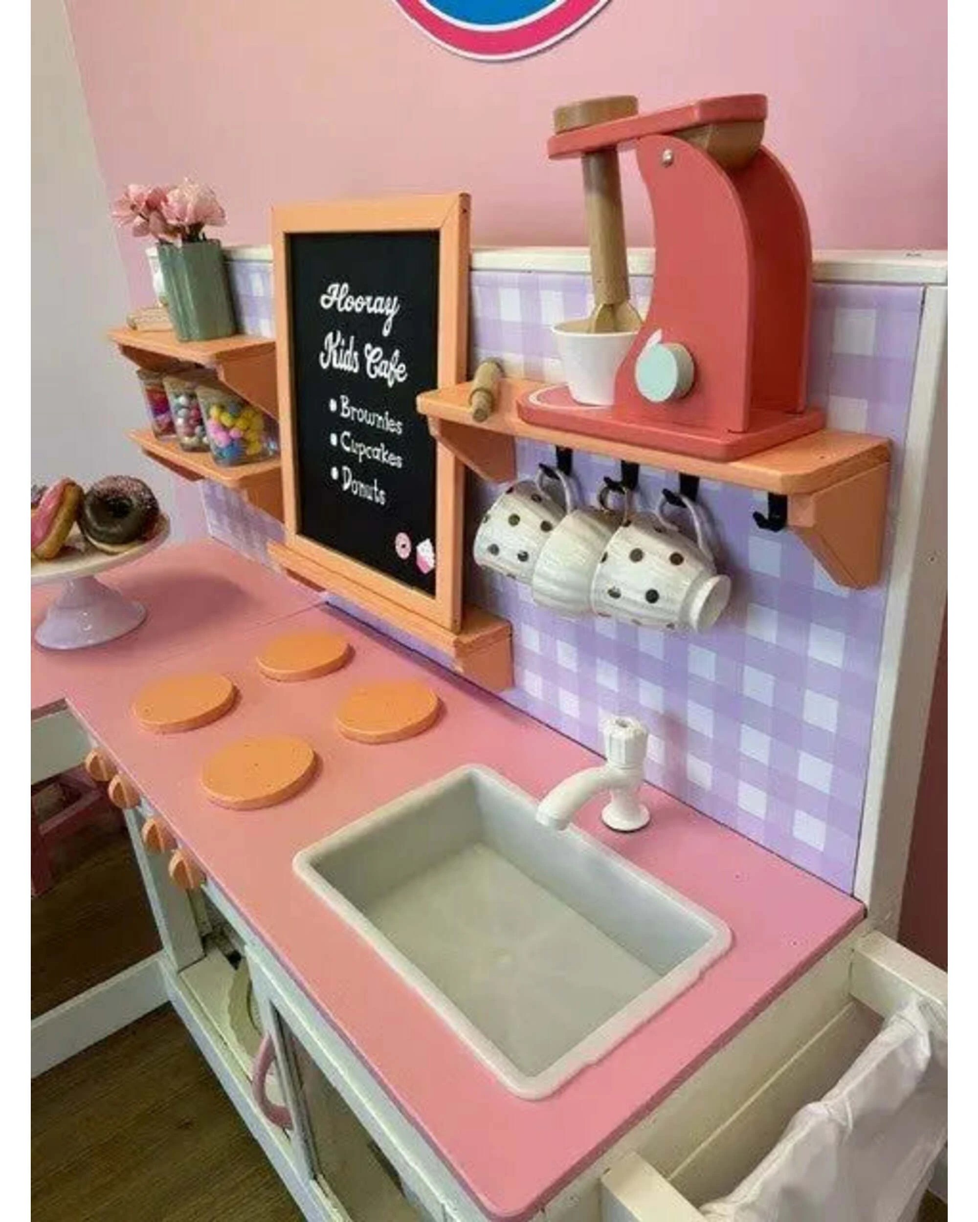 6 Hide & Seek Kids Mud Kitchen Daisy with Stools, 6 of 7