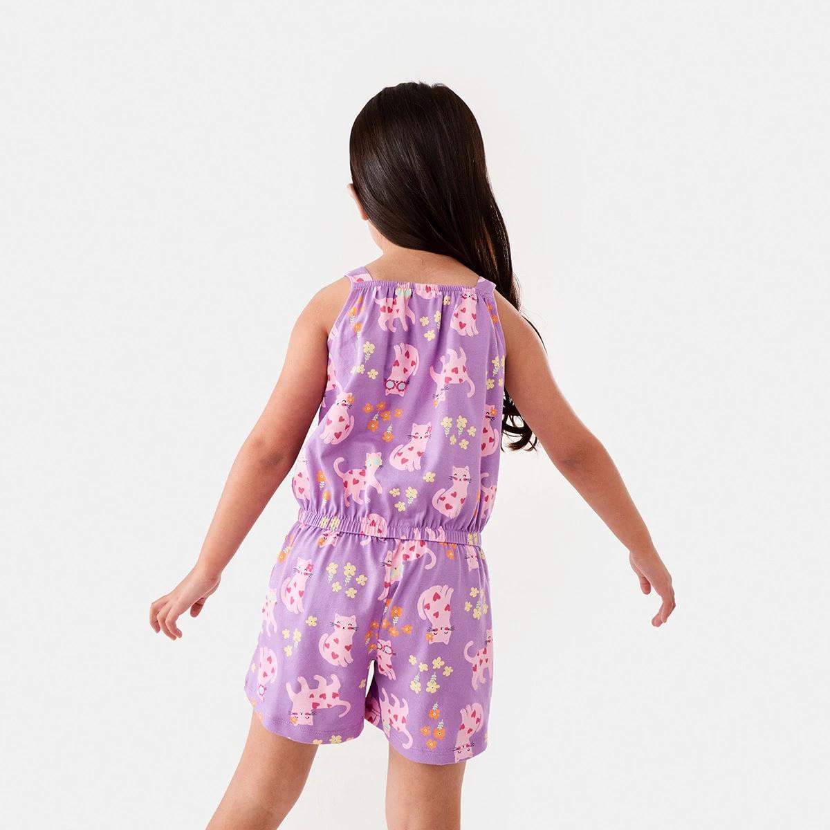 2 Jersey Playsuit Prpl Cat, 2 of 8