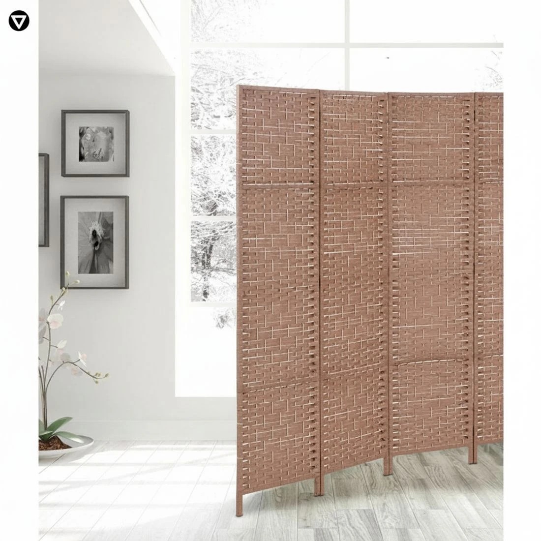 5 Artiss 8 Panel Room Divider Screen 326x170cm Woven - Natural, 5 of 7