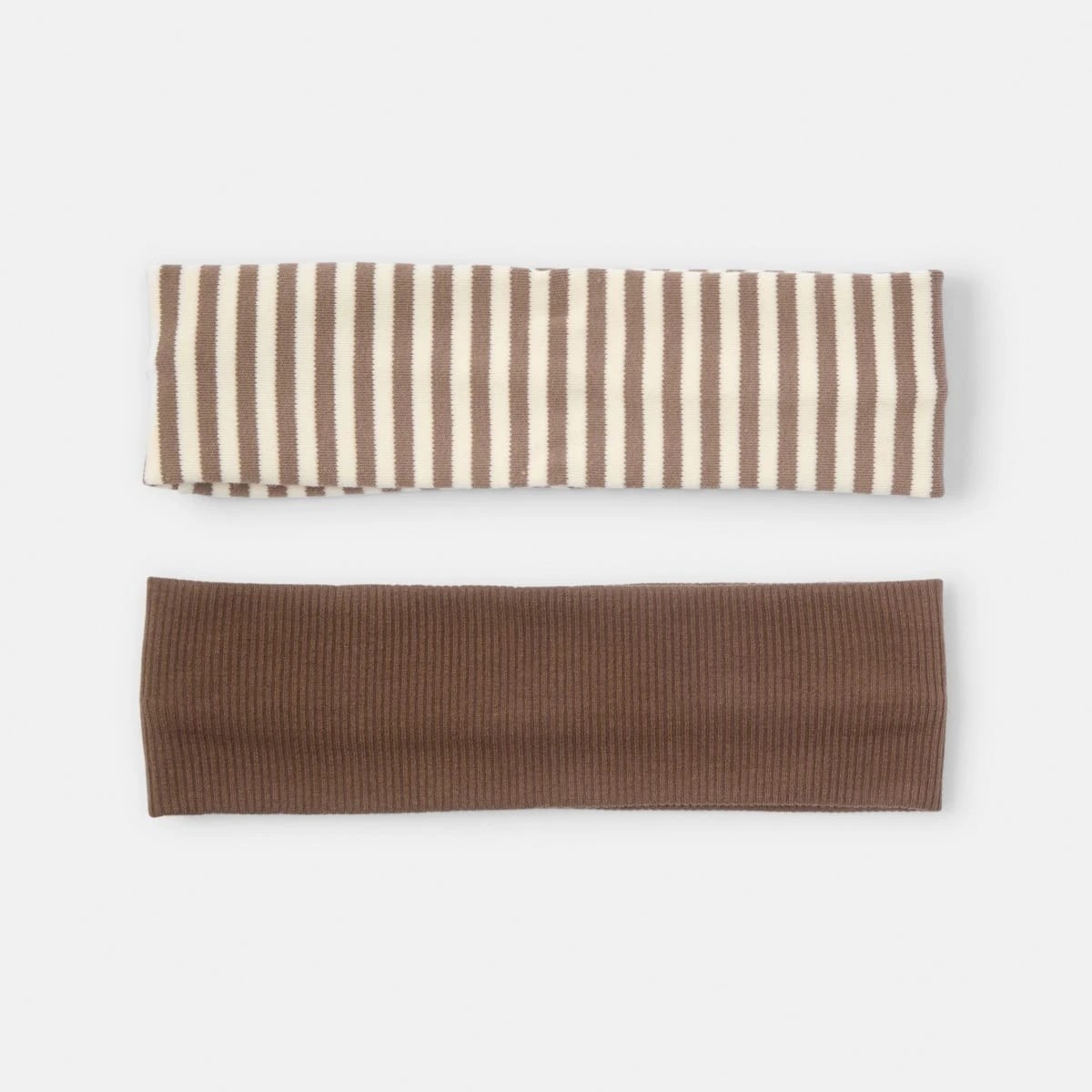 1 2 Pack Stretch Rib Headband - Brown, 1 of 4