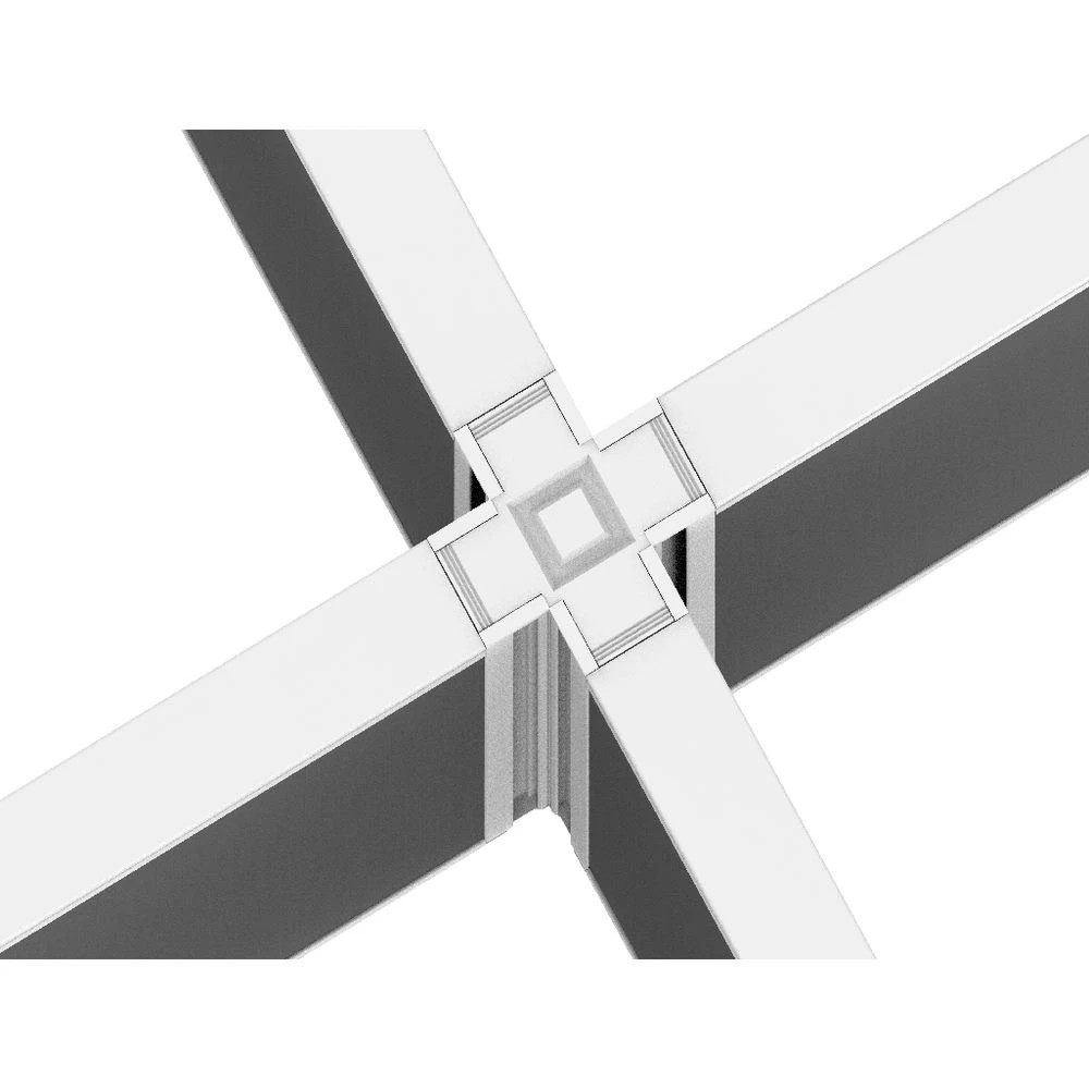 2 Stilford 4 Way Connector for 1250mm Partition Screen Black Office Furnishing Accessories Workspace Screens & Partitions, 2 of 5