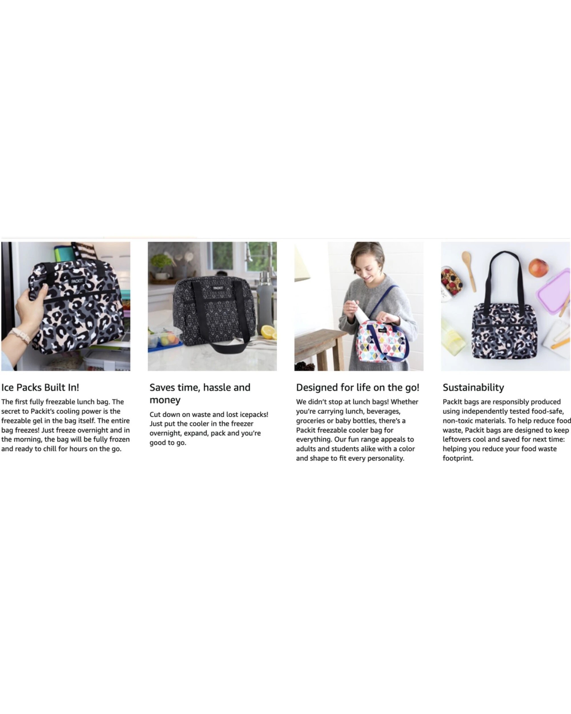 7 PACKIT Freezable Ice Lunch Bag Tote Food Storage Camping Travel Tiger, 7 of 7