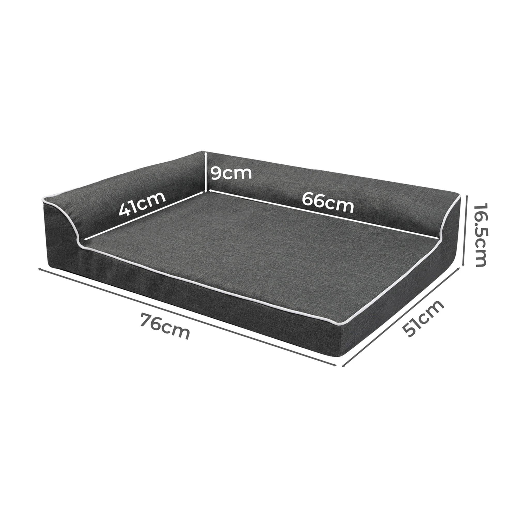3 Pawz Orthopedic Memory Foam Dog Bed Medium - Light Grey, 3 of 7
