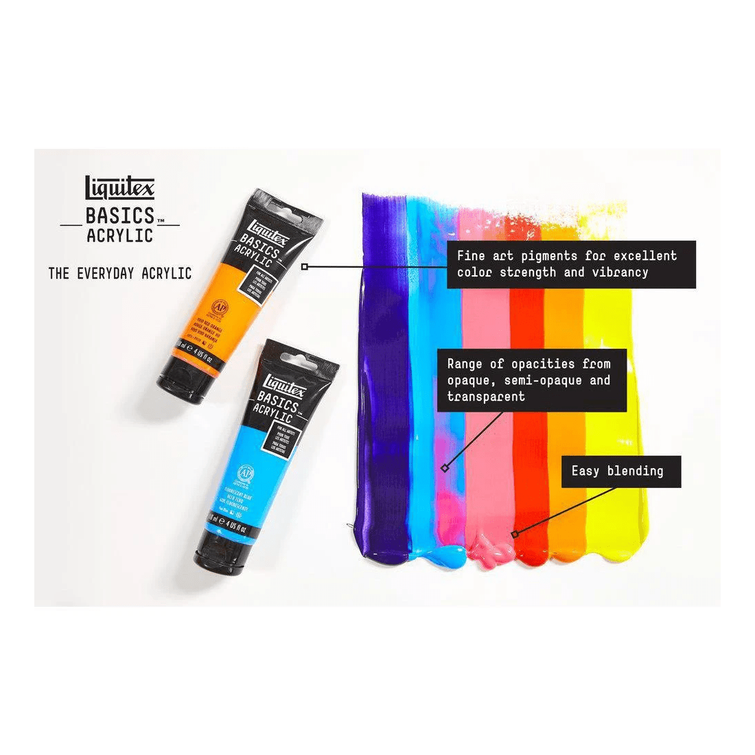 2 Liquitex Basics Acrylic Paint 118mL Fluorescent Orange, 2 of 5