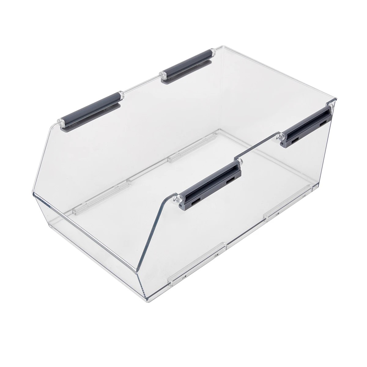 1 Large Clear Stackable Basket, 1 of 7