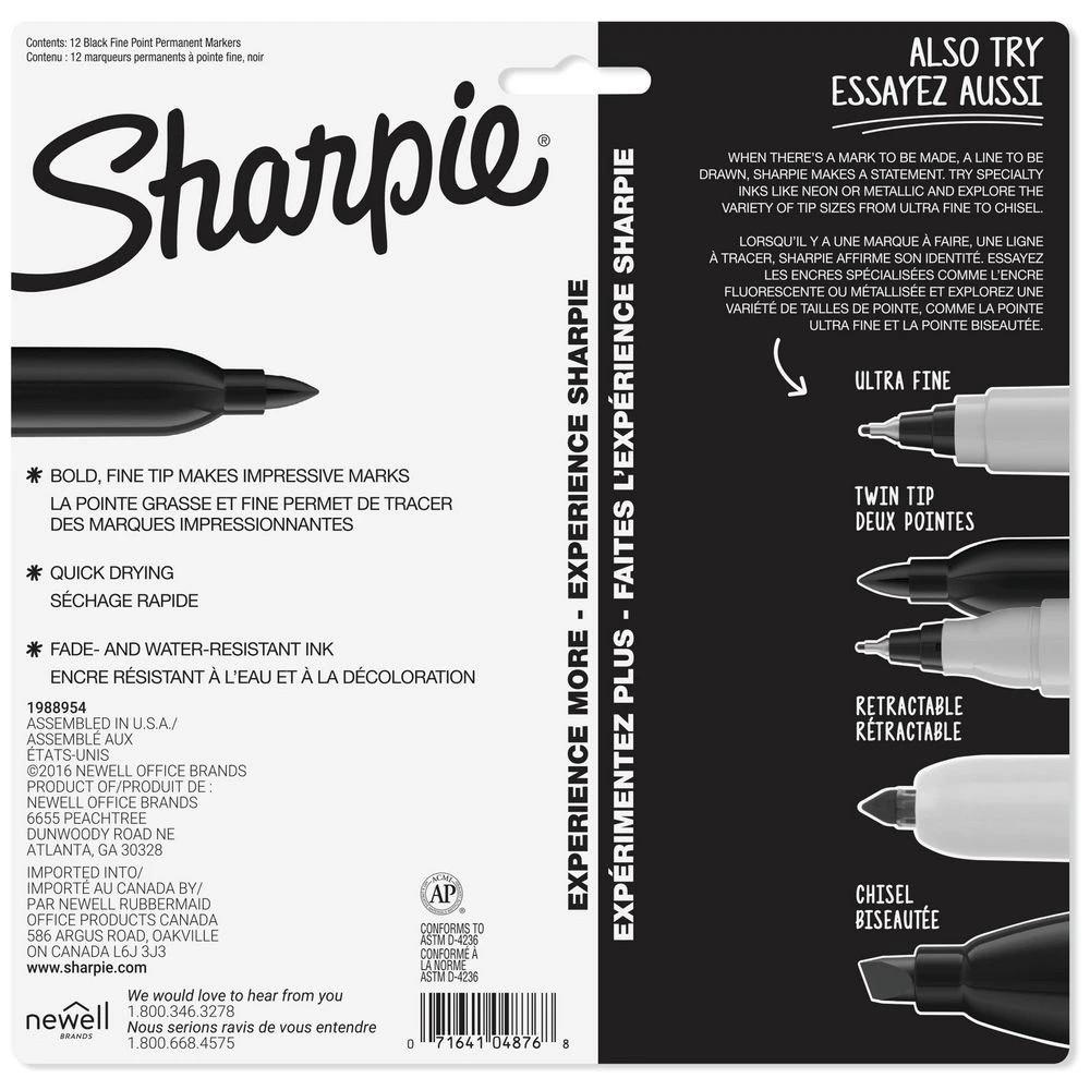 9 Sharpie Fine Permanent Markers Black 12 Pack, 9 of 9