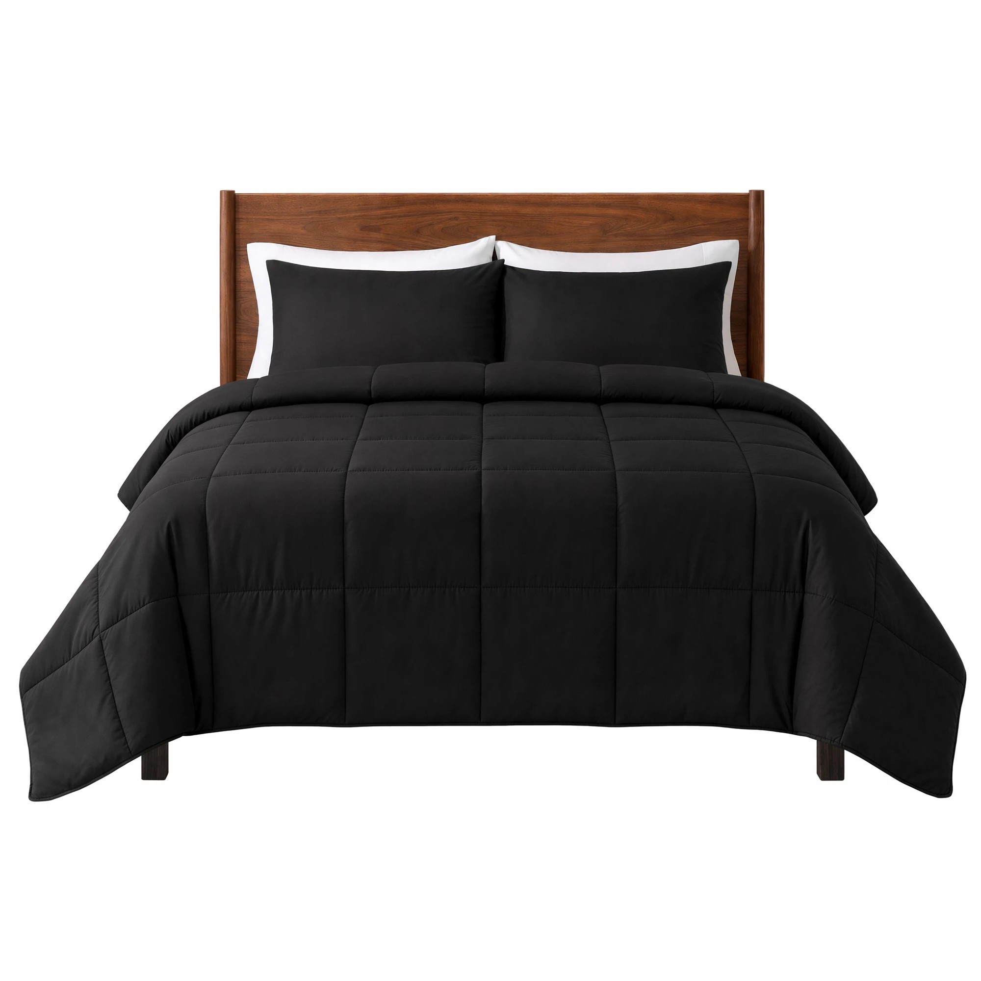 1 Giselle Bedding 200GSM Bamboo Microfibre Quilt Lightweight All Season Doona Duvet - Queen Bed - Black, 1 of 9
