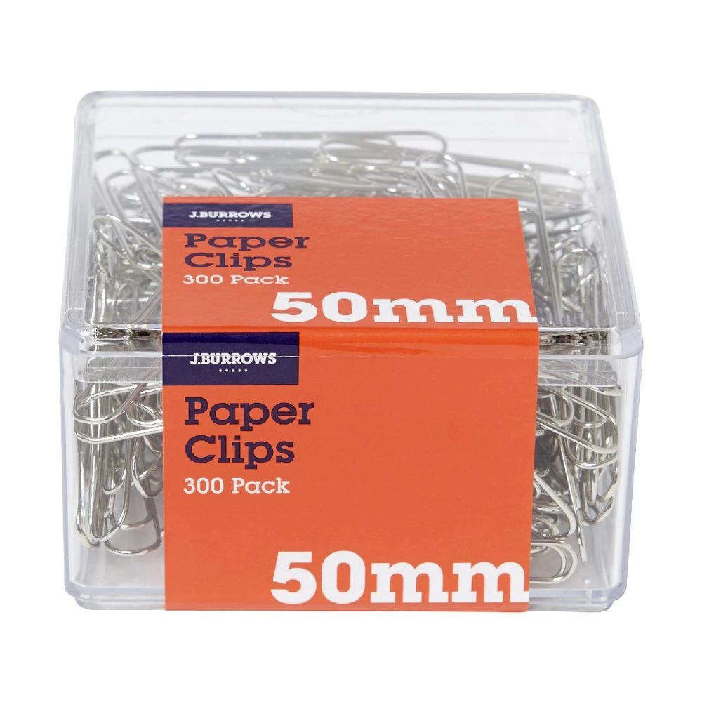 3 J.Burrows 50mm Paper Clips Silver 300 Pack, 3 of 3